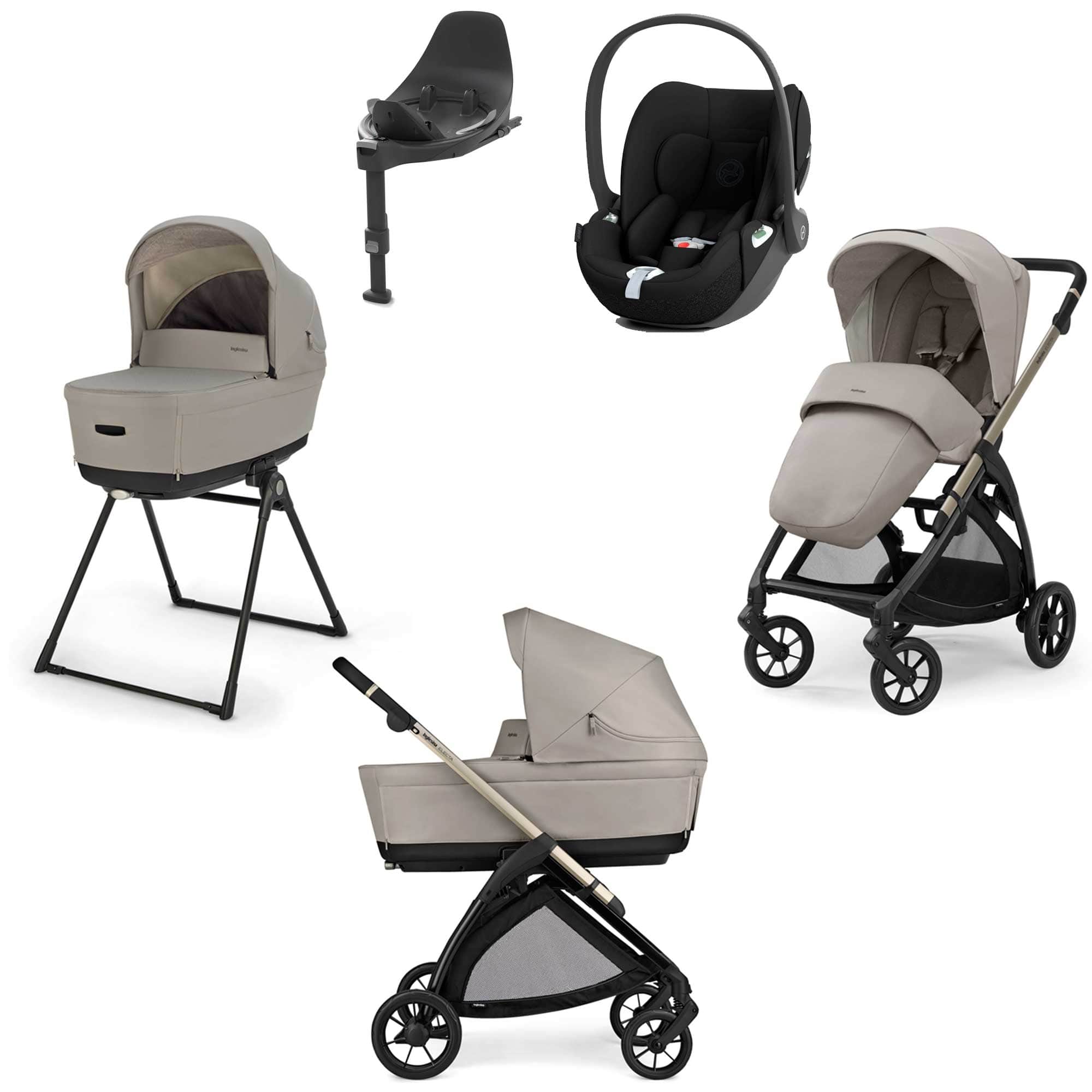 Inglesina Electa Quattro Cybex Travel System in Battery Beige Travel Systems STR/ING/153971-6 5060971154305
