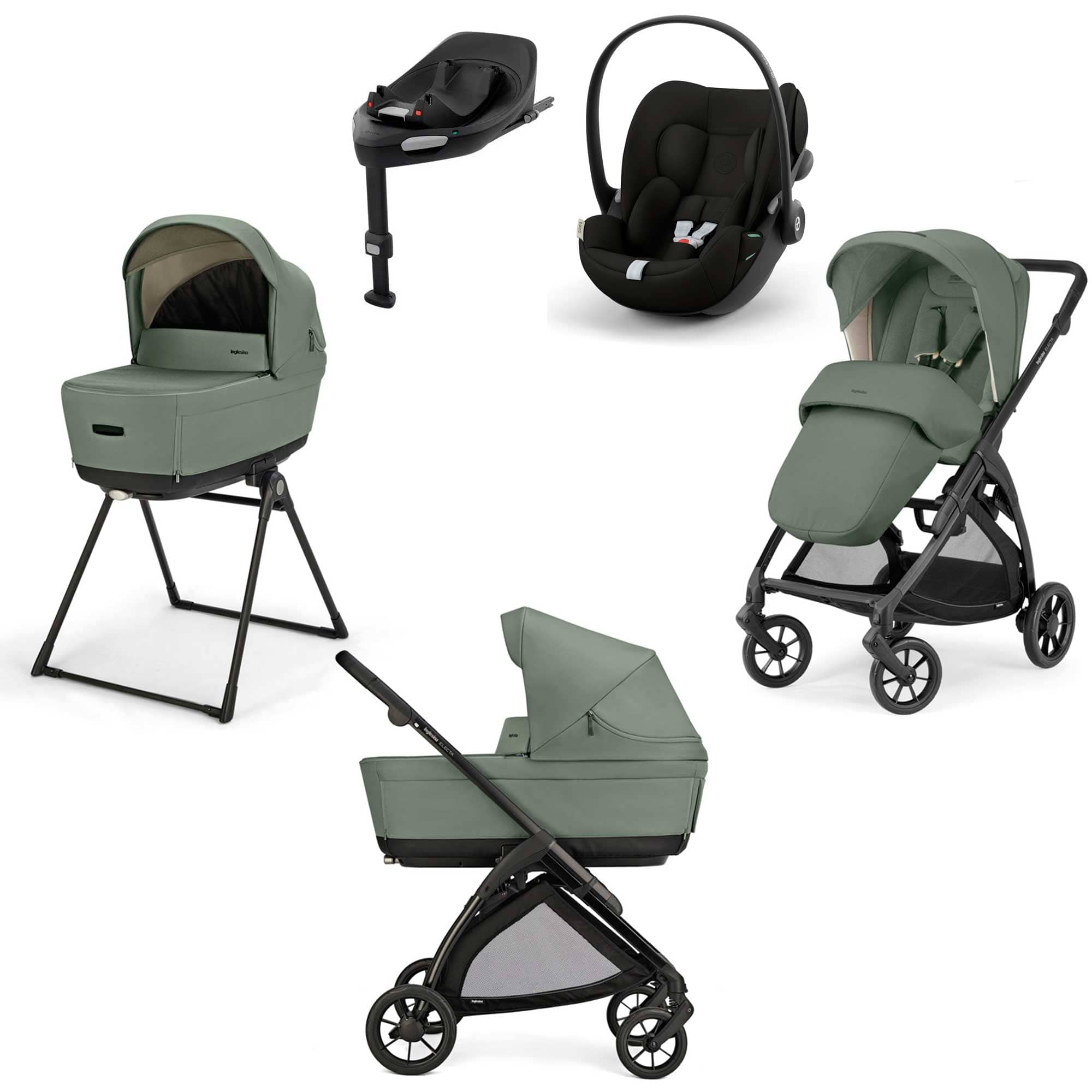 Inglesina Electa Quattro Cybex Travel System in Murray Green Travel Systems STR/ING/153988-5 5060971154312