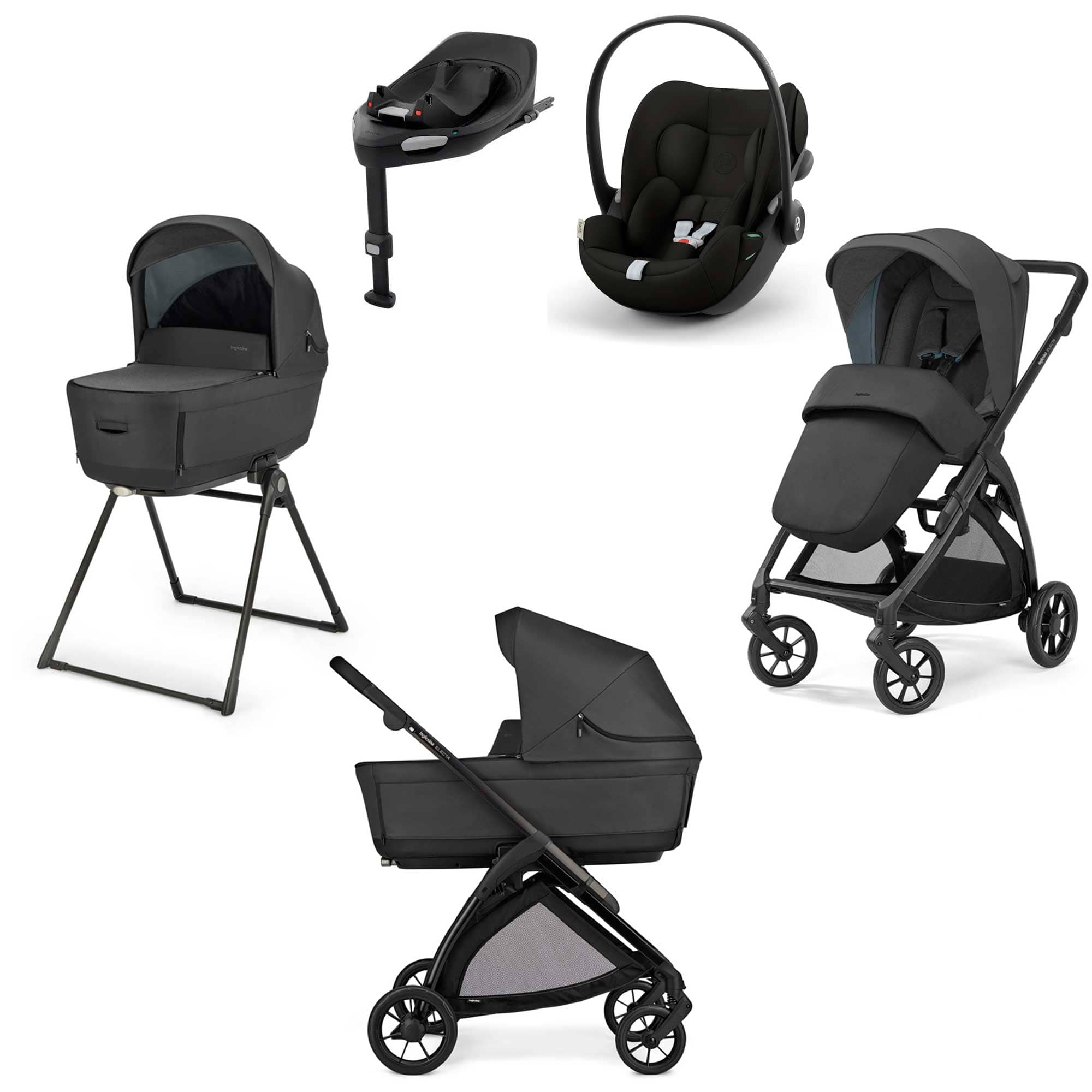 Inglesina Electa Quattro Cybex Travel System in Upper Black Travel Systems STR/ING/153995-5 5060971154329