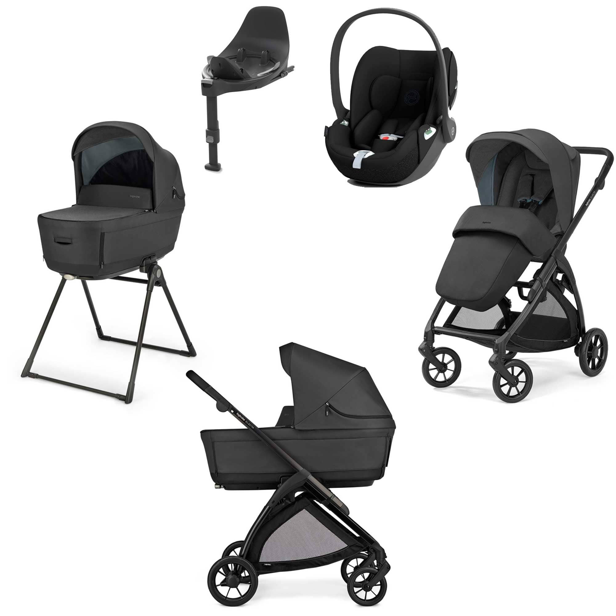 Inglesina Electa Quattro Cybex Travel System in Upper Black Travel Systems STR/ING/153995-6 5060971154329