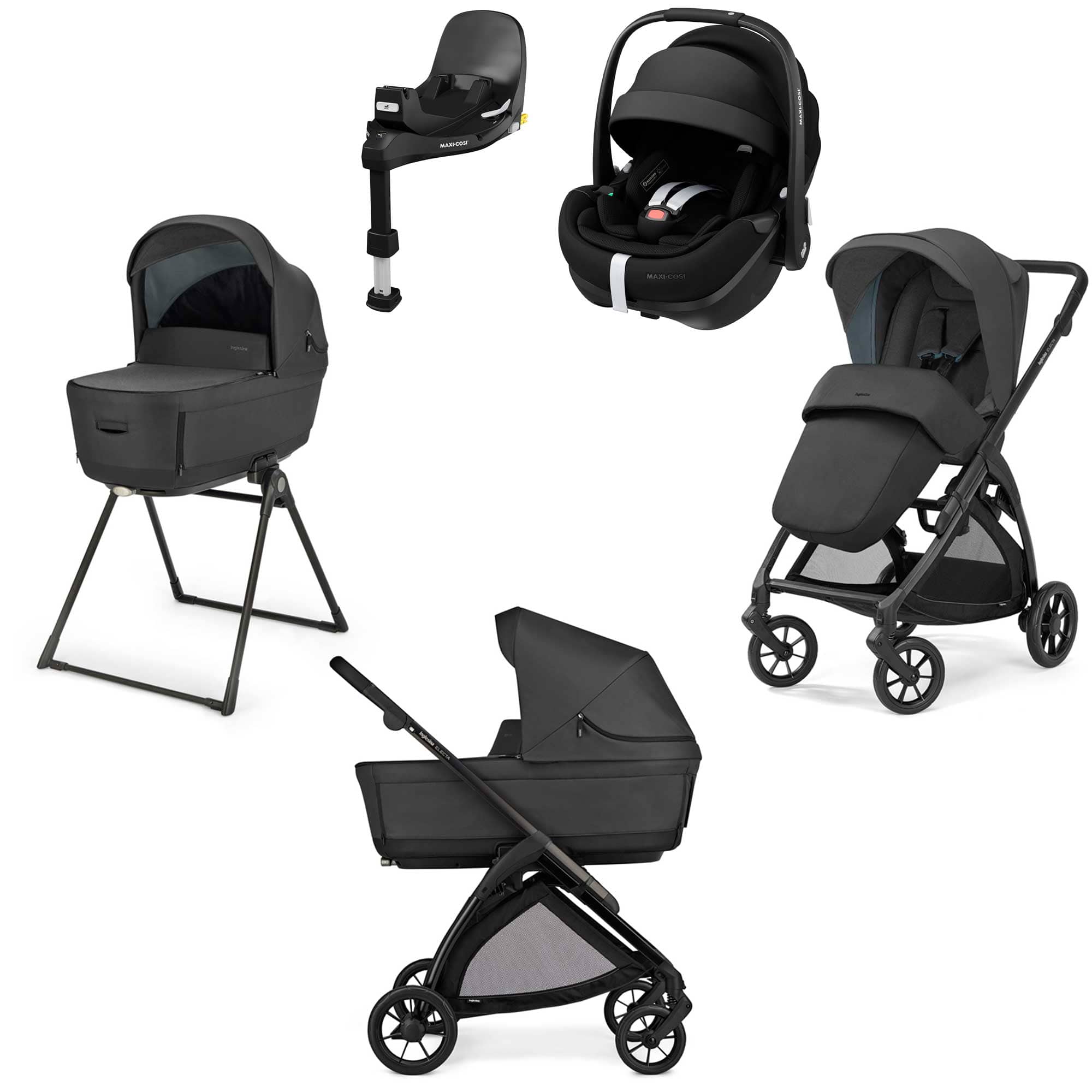 Inglesina Electa Quattro Maxi-Cosi Travel System in Upper Black Travel Systems STR/ING/153995-1 5060971154329