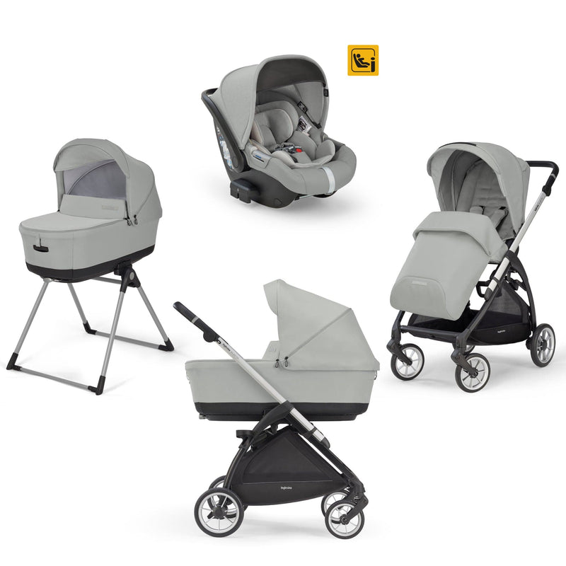 Inglesina Electa System Quattro in Greenwich Silver with Darwin car seat and i-Size base Travel Systems ELC-GRE-SIL-1 8029448084146