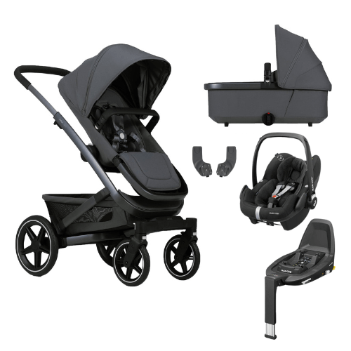 Joolz Geo3 Complete Set with Pebble 360 PRO Car Seat in Pure Grey Travel Systems 14148-PUR-GRY