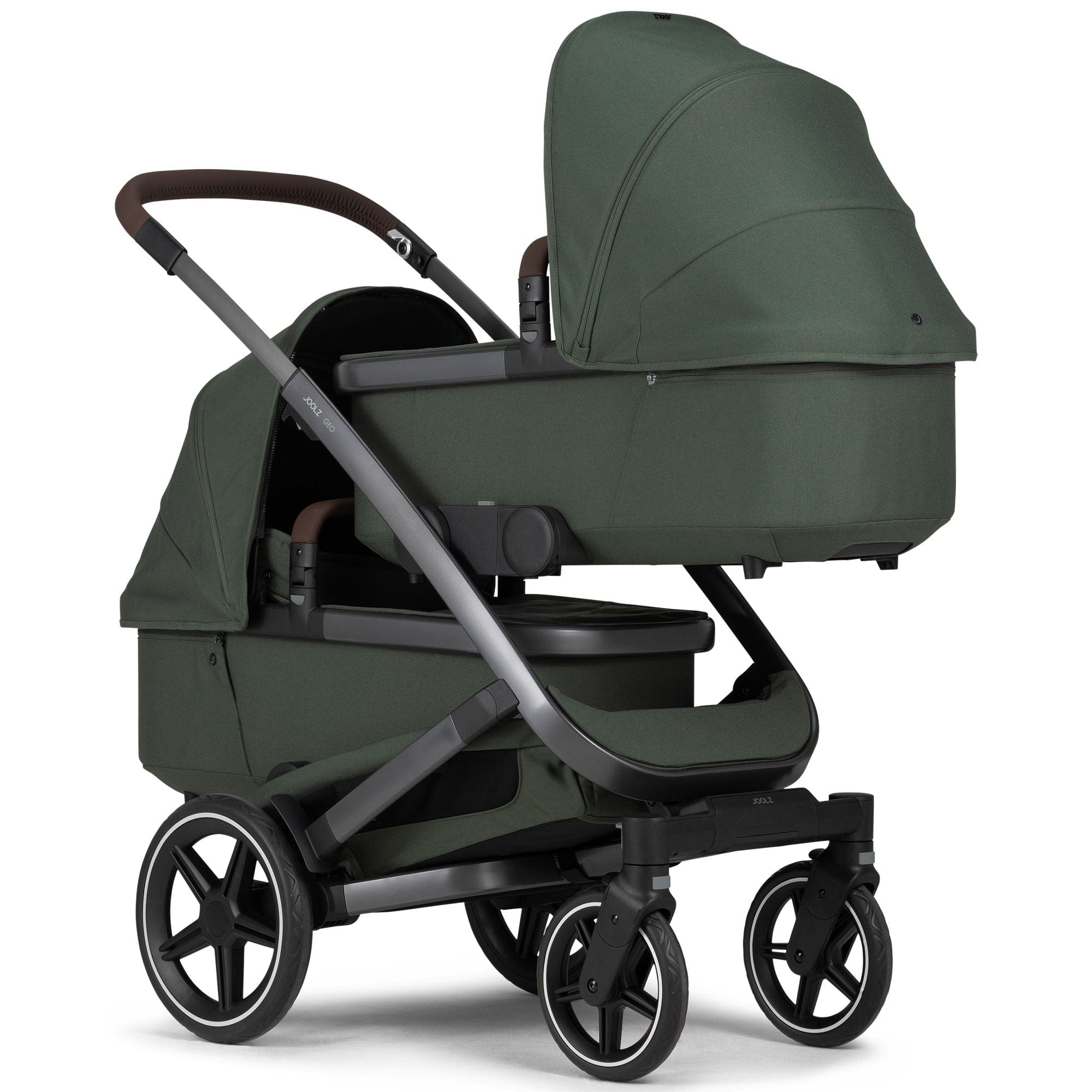 Joolz Geo3 Complete Twin Stroller in Forest Green Travel Systems 071302 8715688083420