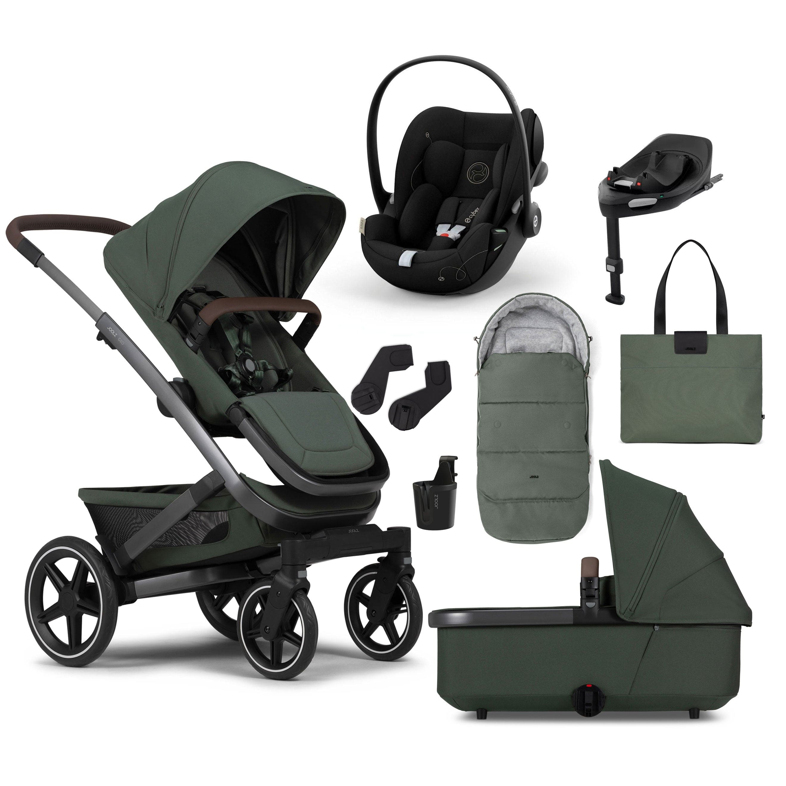 Joolz Geo3 Mono Ultimate Cybex Bundle in Forest Green Travel Systems 15596-FOR-GRN 8715688083413