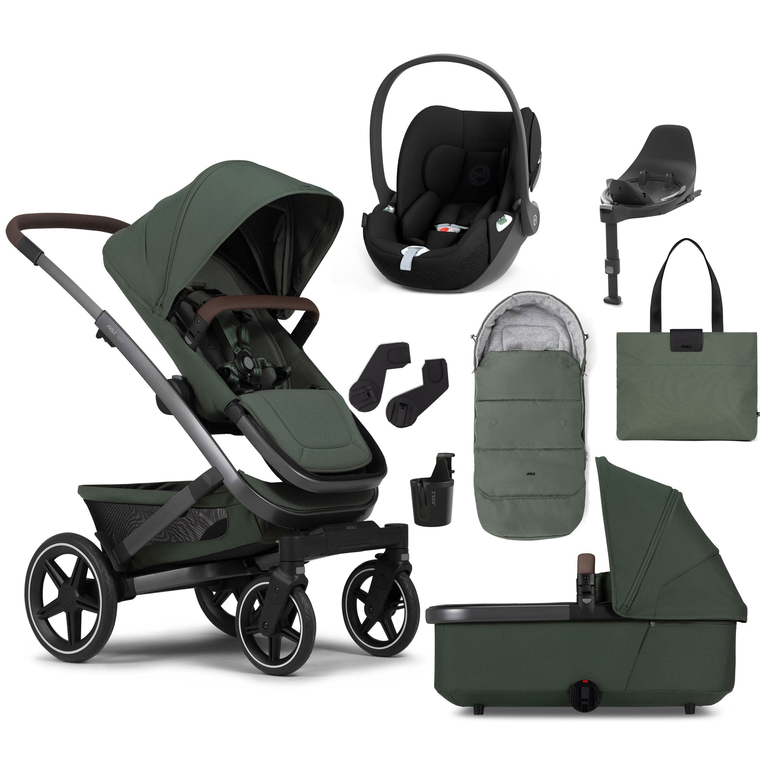 Joolz Geo3 Mono Ultimate Cybex Bundle in Forest Green Travel Systems 15597-FOR-GRN 8715688083413