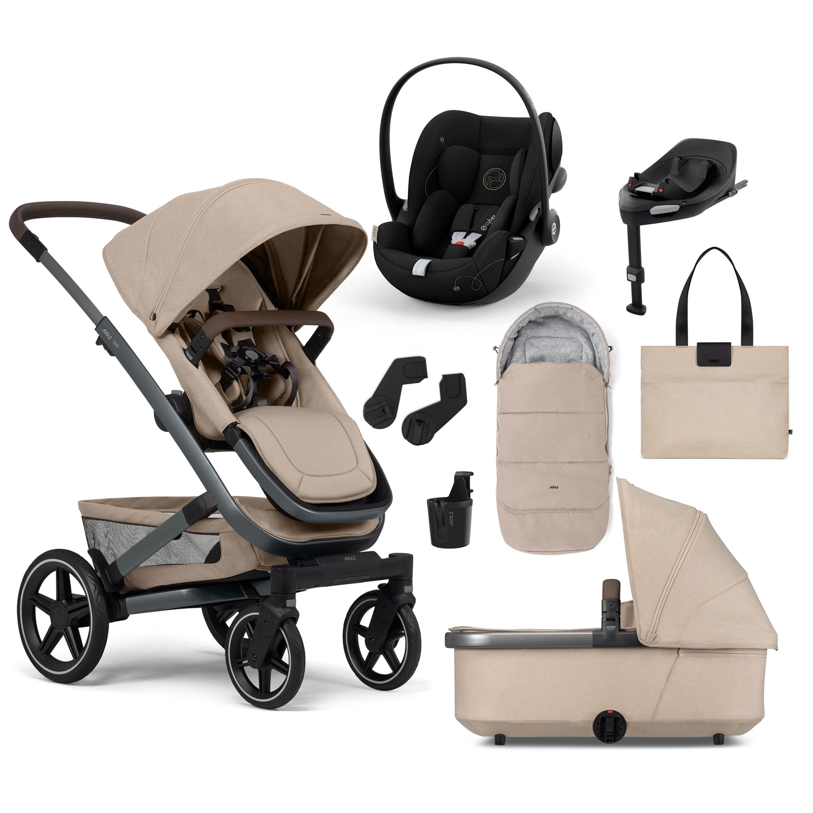 Joolz Geo3 Mono Ultimate Cybex Bundle in Sandy Taupe Travel Systems 15594-SAN-TPE 8715688083499