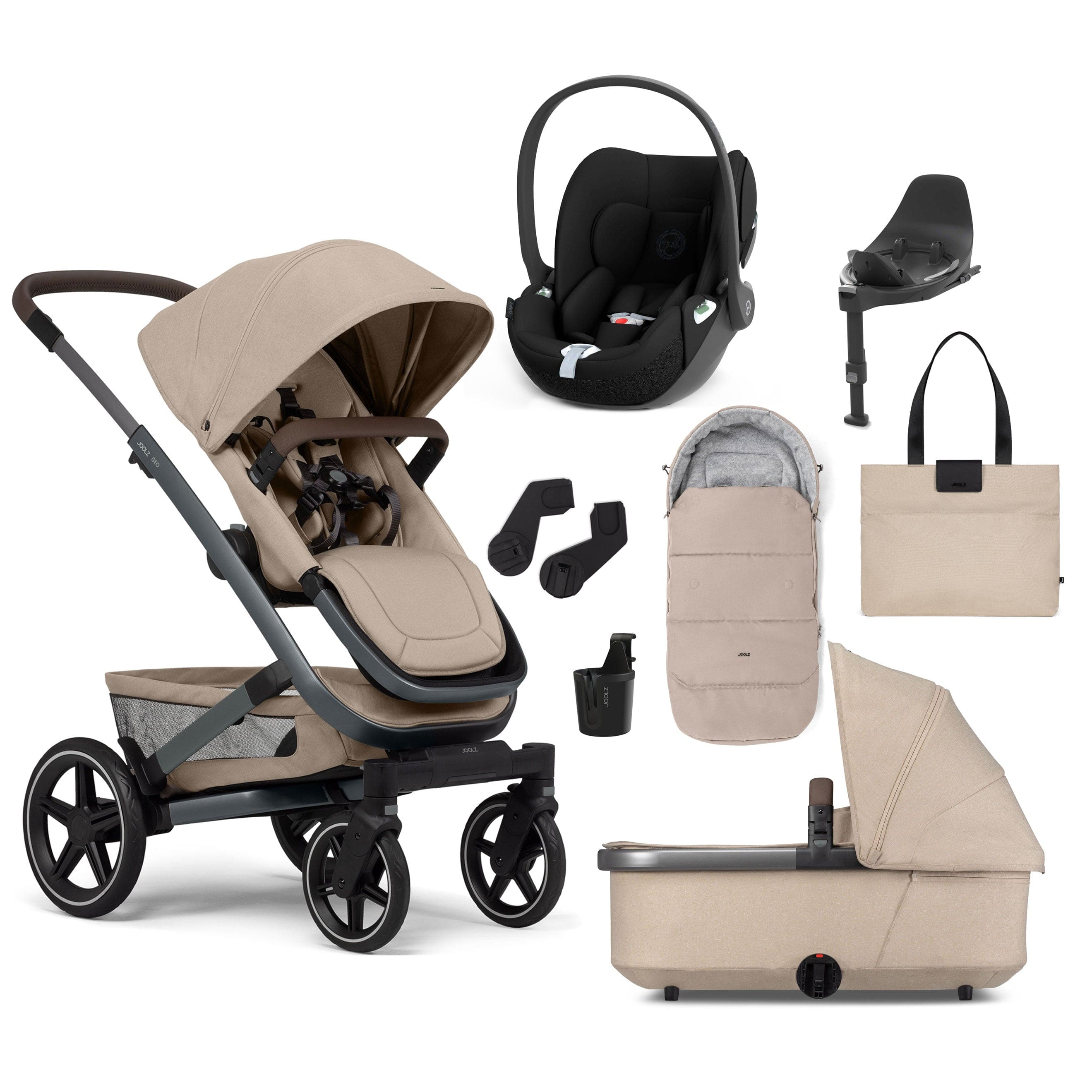 Joolz Geo3 Mono Ultimate Cybex Bundle in Sandy Taupe Travel Systems 15595-SAN-TPE 8715688083499