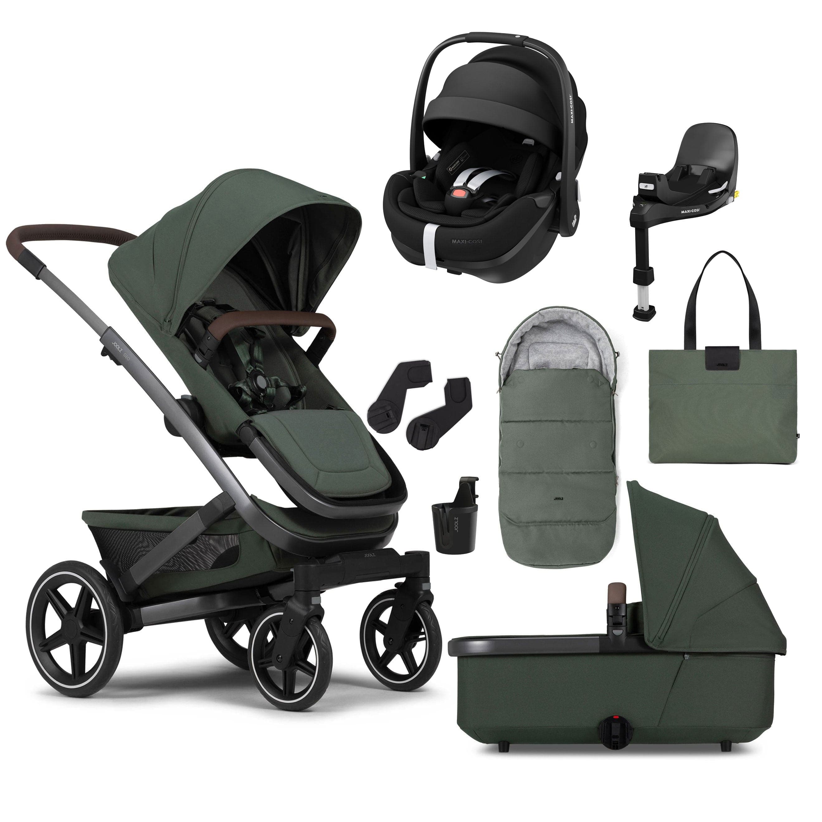 Joolz Geo3 Mono Ultimate Maxi-Cosi Bundle in Forest Green Travel Systems 15591-FOR-GRN 8715688083413