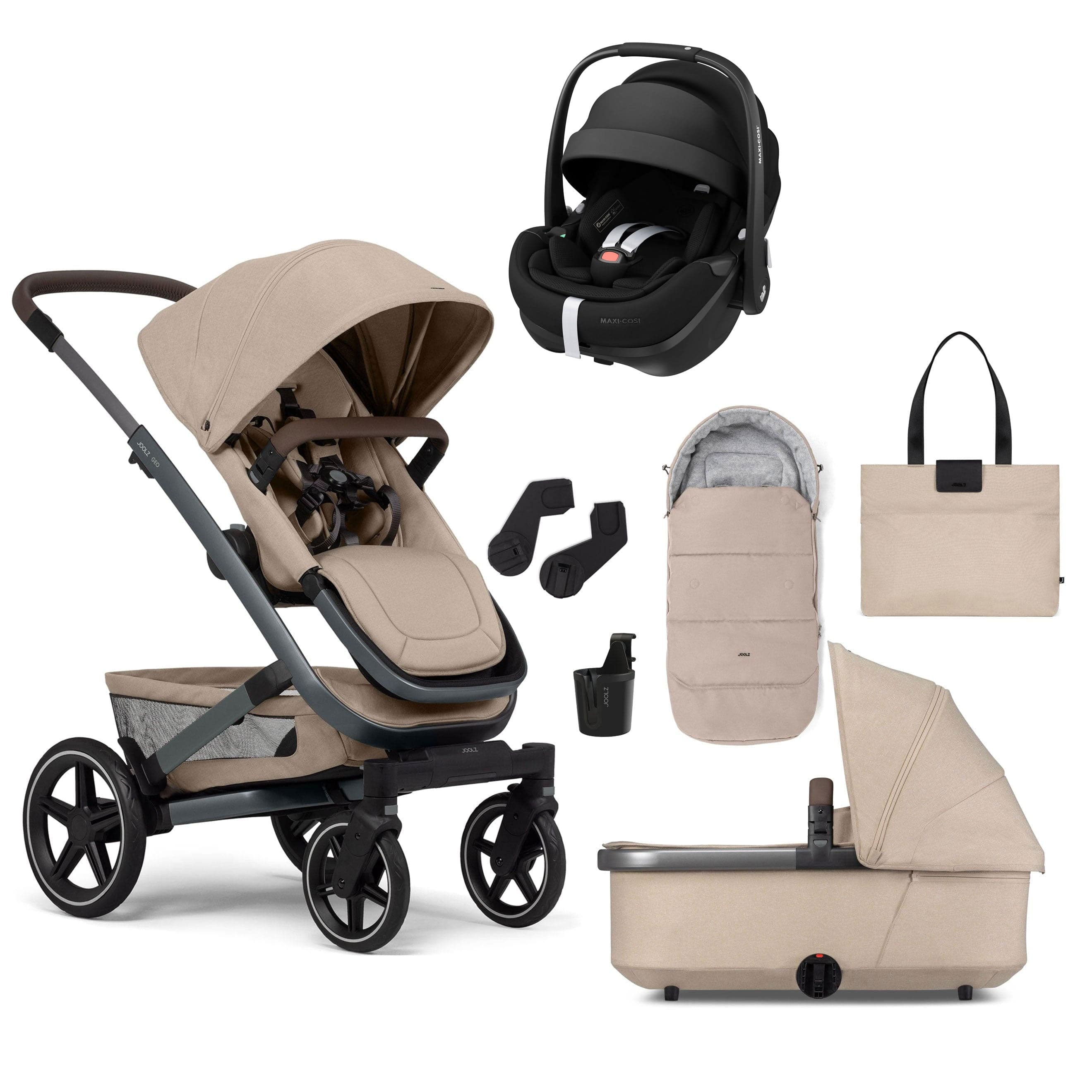 Joolz Geo3 Mono Ultimate Maxi-Cosi Bundle in Sandy Taupe Travel Systems 15589-SAN-TPE 8715688083499