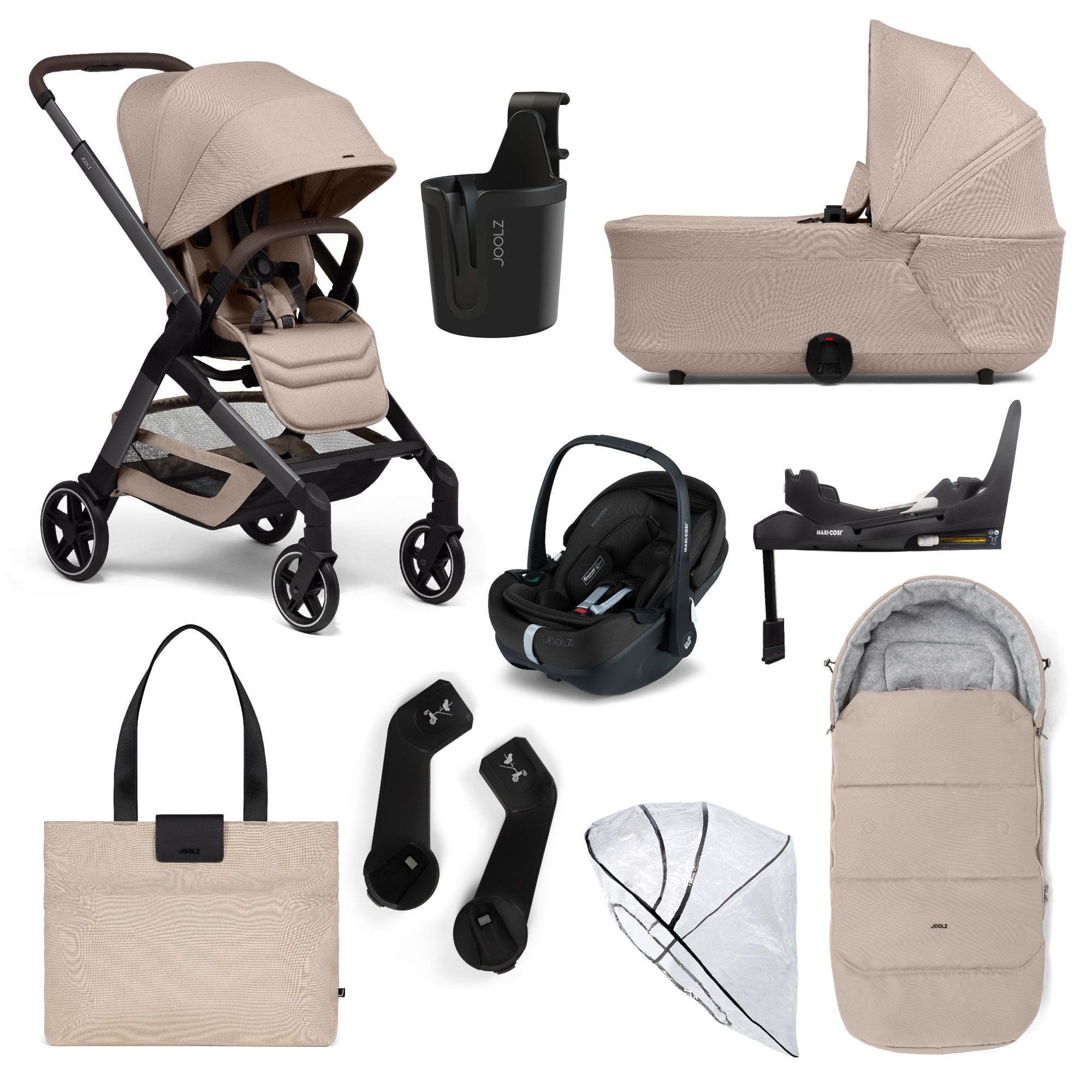 Joolz Hub2 Piece Maxi-Cosi Pram Bundle Sandy Taupe