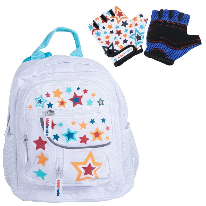 Kiddimoto Back Pack Small Starz with matching Starz Gloves Push Along Toys BST-S/GLV067M 5060262726259