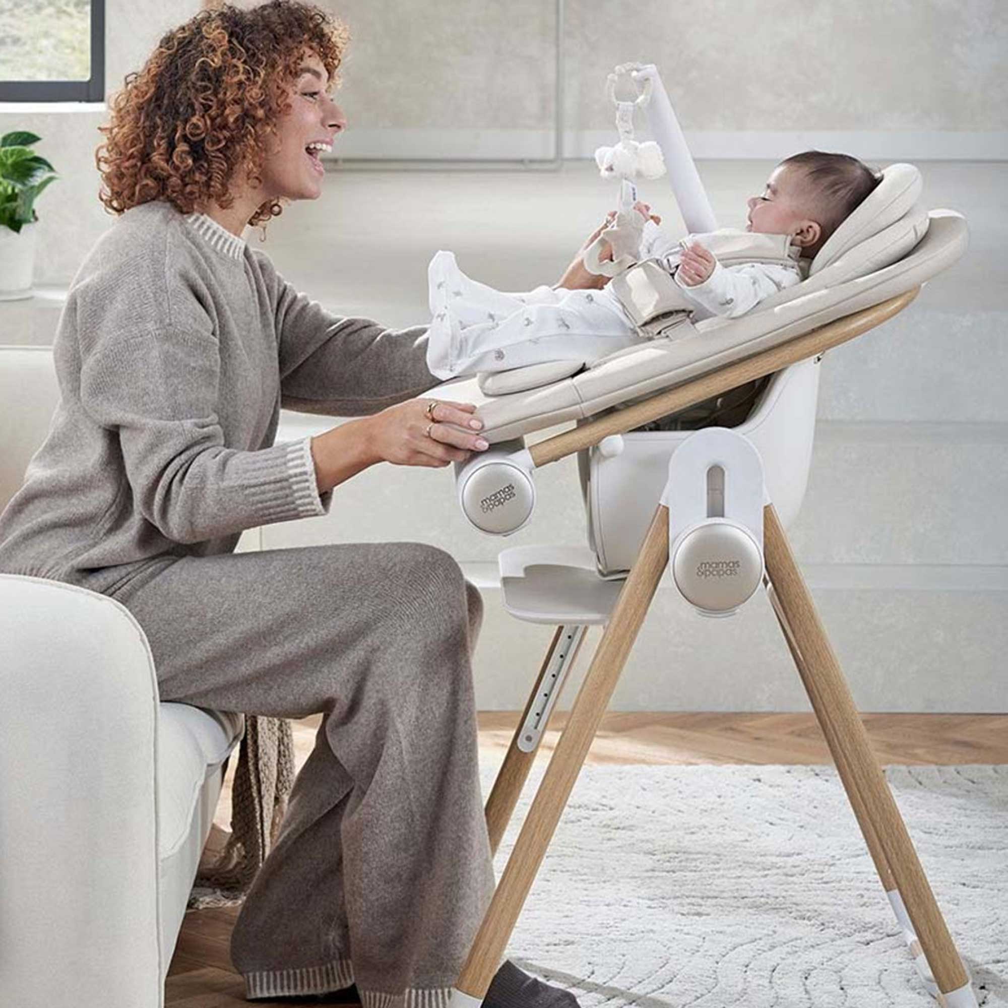 Mamas & Papas Eno Highchair, Bouncer & Cushion Bundle in Cashmere Baby Highchairs 19134-ENO-HCSCBC-CAS 5063229135125