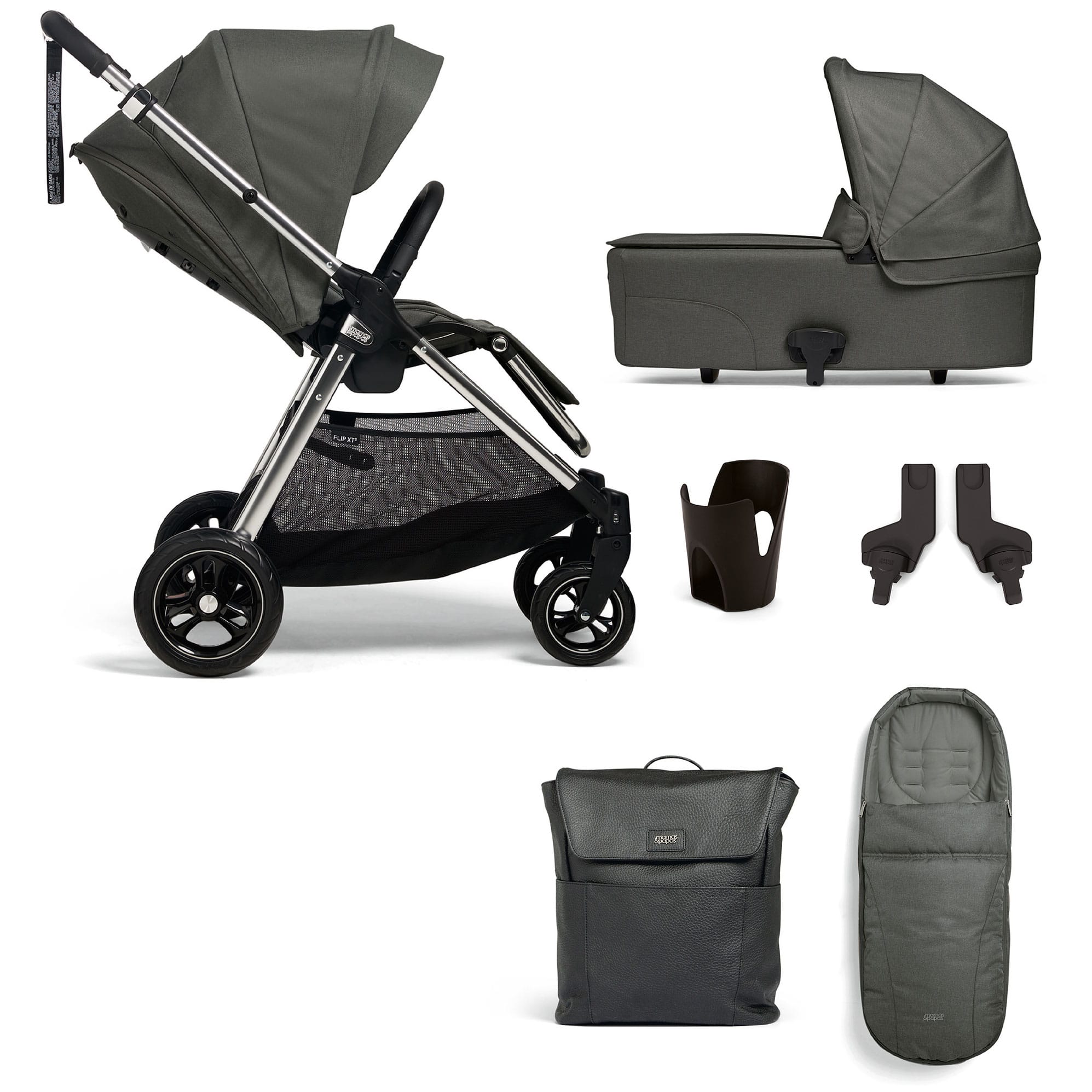 Mamas & Papas Flip XT³ 6 Piece Essentials Bundle in Harbour Grey Baby Prams 94611HB01 5063229087493