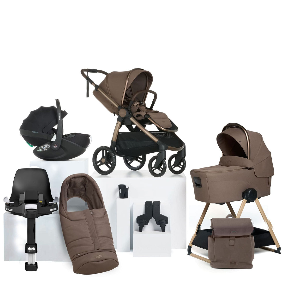 Mamas & Papas Ocarro 2 Complete 9 Piece Pebble 360 Pro 2 Bundle in Crema Baby Prams 67092CR01-5 5063229228070