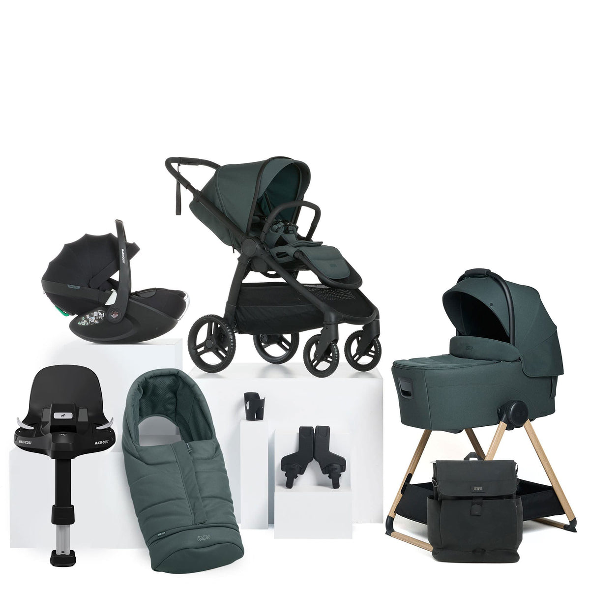 Mamas & Papas Ocarro 2 Complete 9 Piece Pebble 360 Pro 2 Bundle in Teal Baby Prams 67091TL01-5 5063229228162