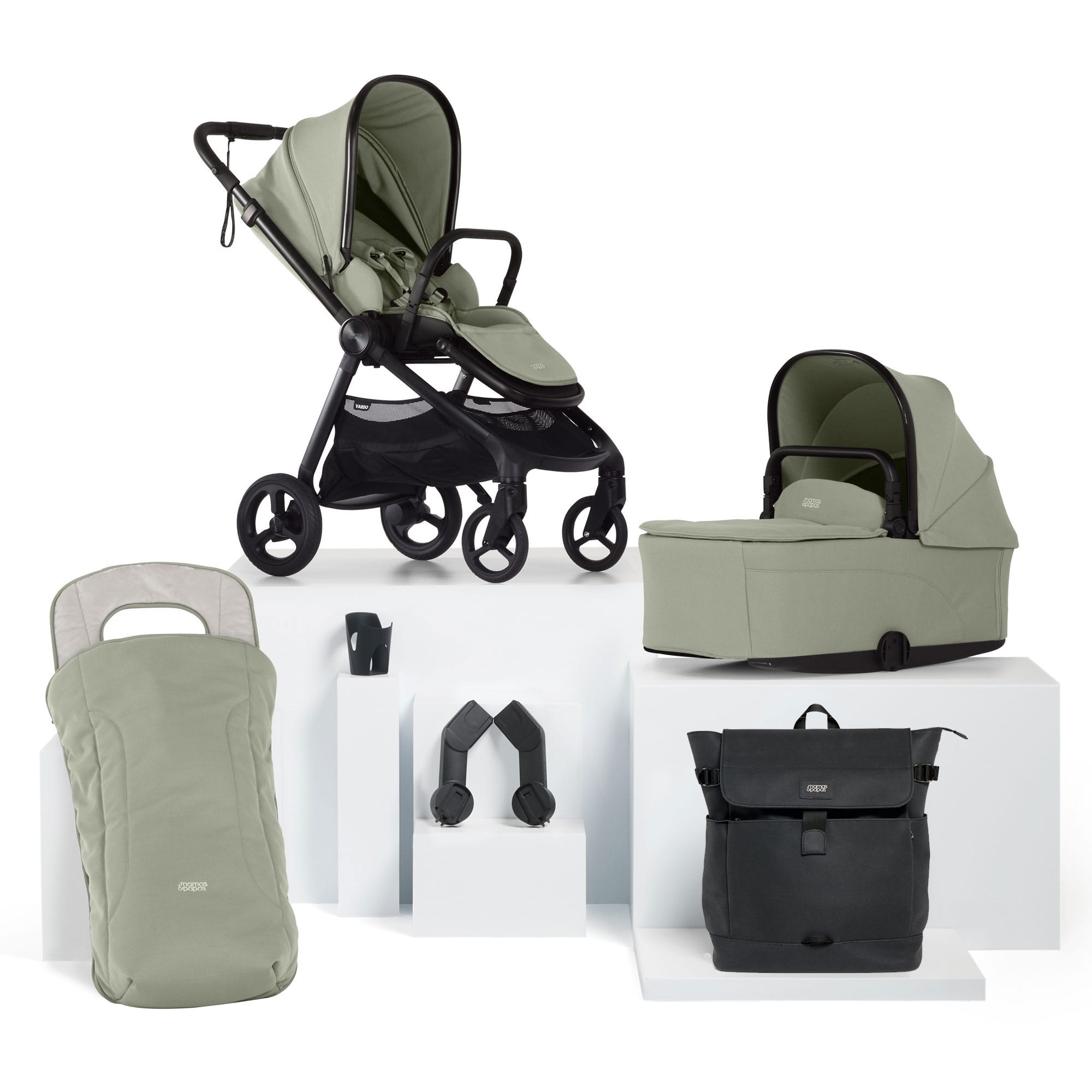 Mamas & Papas Vardo Essential Bundle in Sage Baby Prams 52381SG00 5063229180200