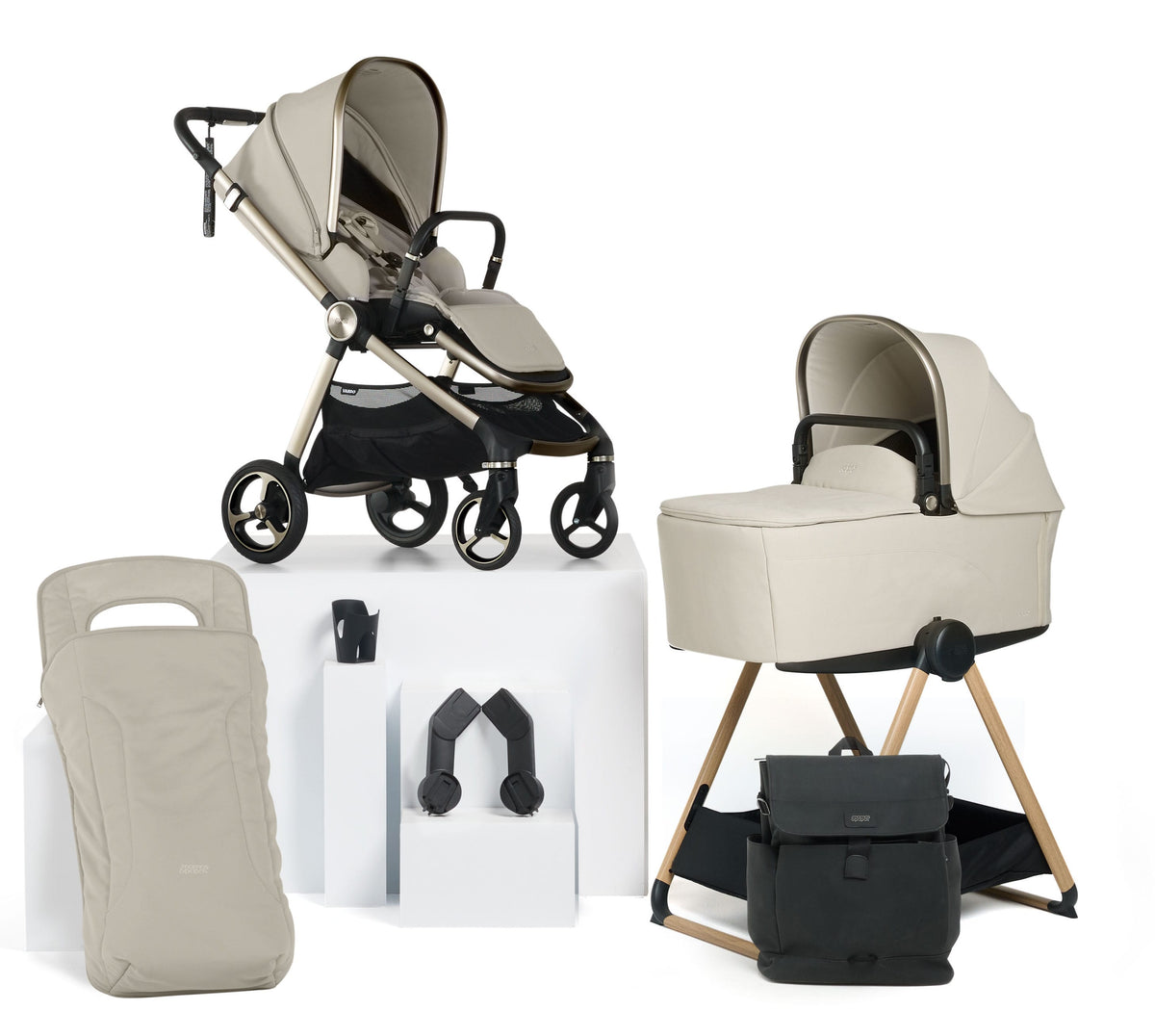 Mamas & Papas Vardo Essential Bundle in Shell Baby Prams 5238S4303 5063229326189