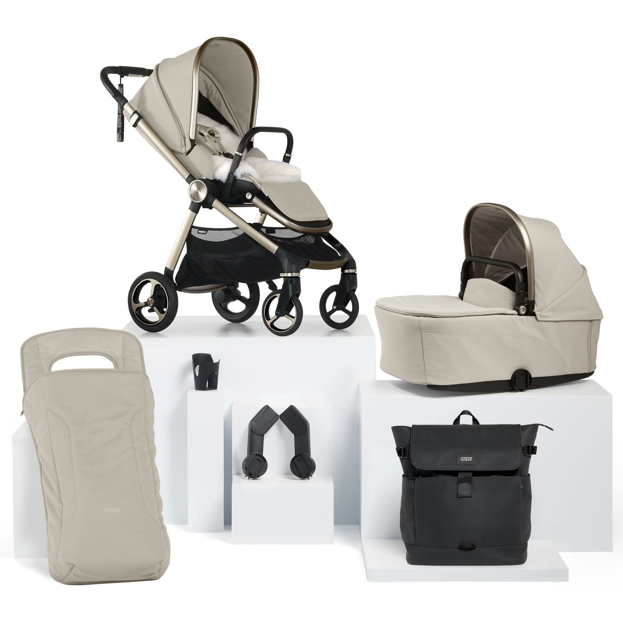 Mamas & Papas Vardo Essential Bundle in Shell Baby Prams 5239S4301 5063229180125