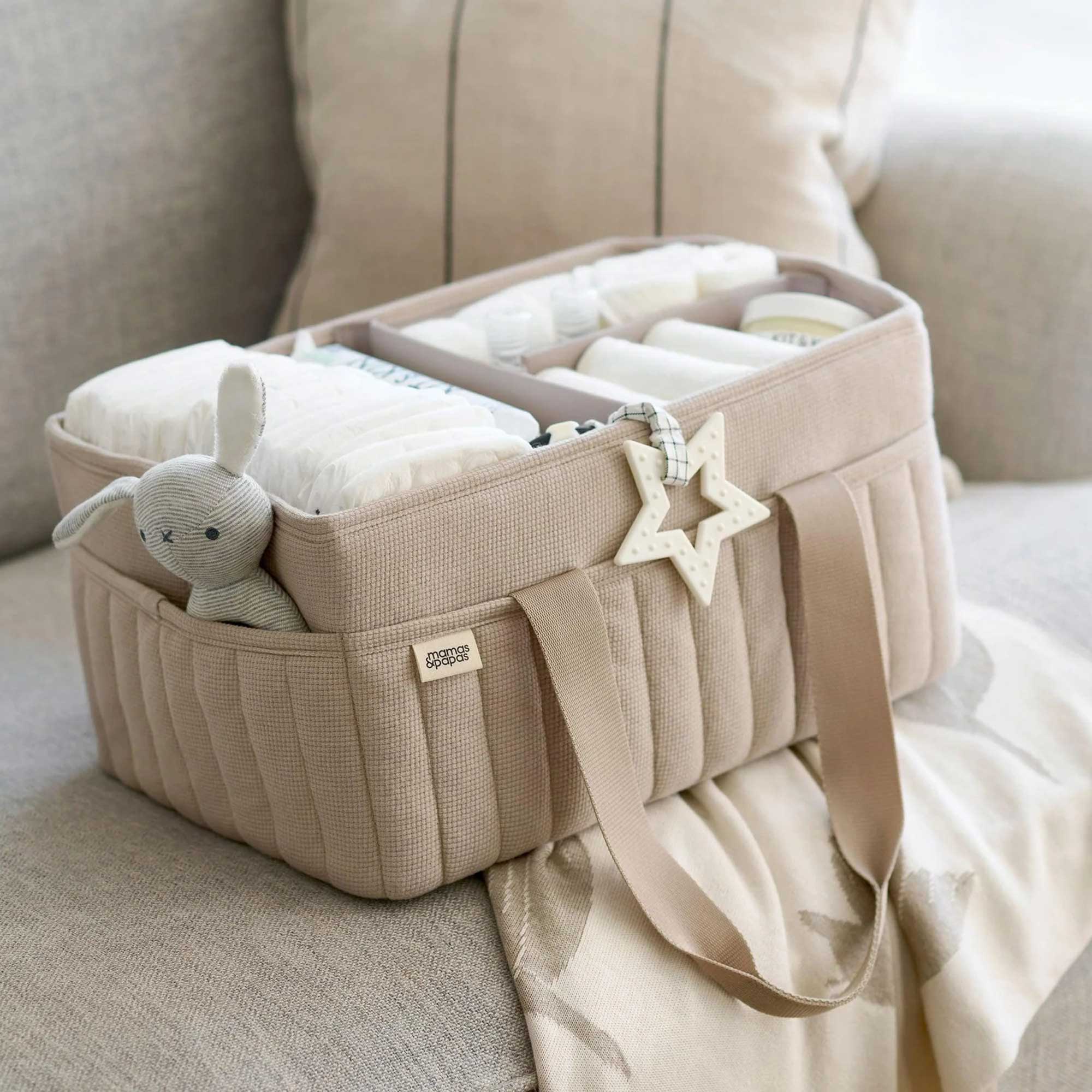 Mamas & Papas Nappy Caddy in Cashmere Waffle Changing Bags 444644000 5063229129605