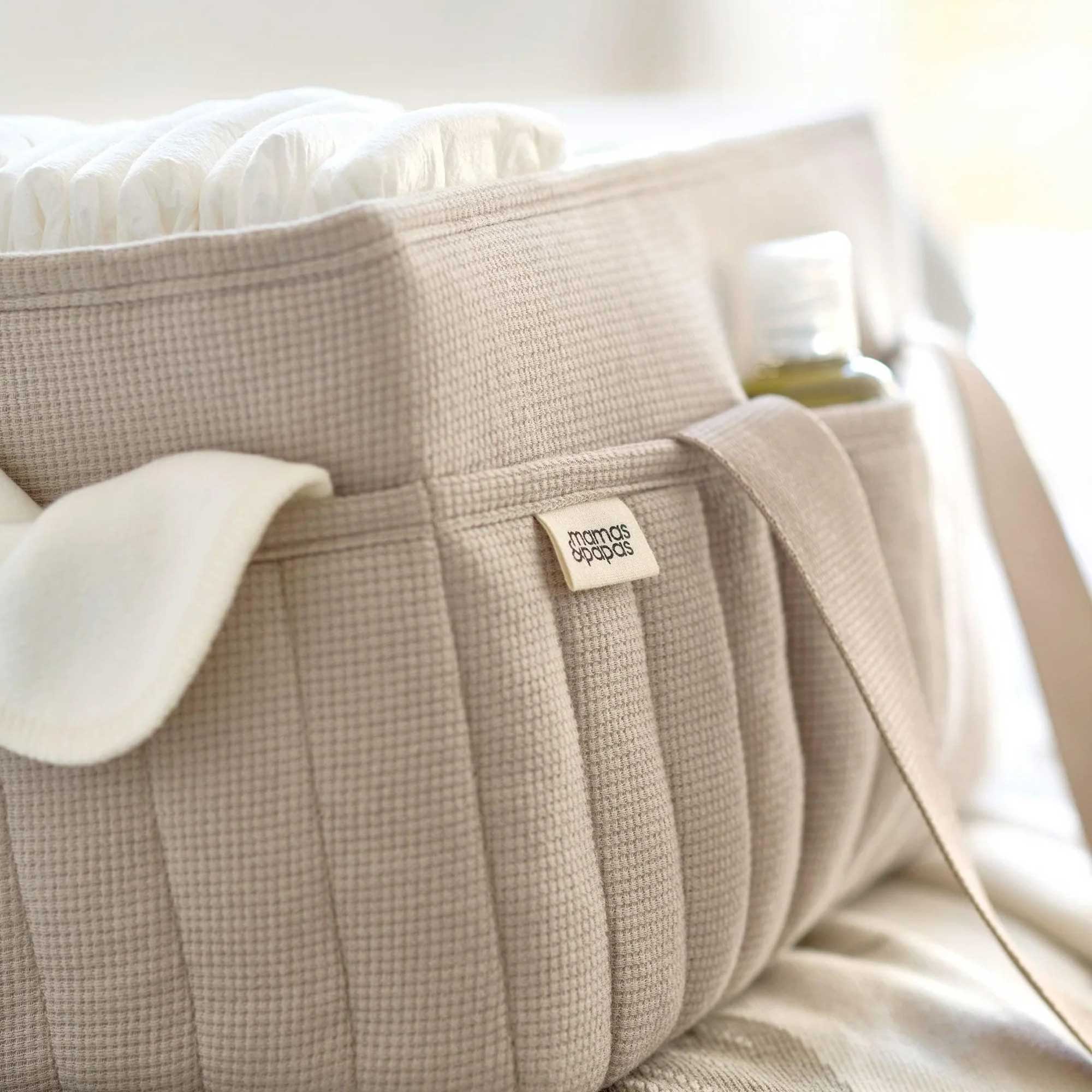 Mamas & Papas Nappy Caddy in Cashmere Waffle Changing Bags 444644000 5063229129605