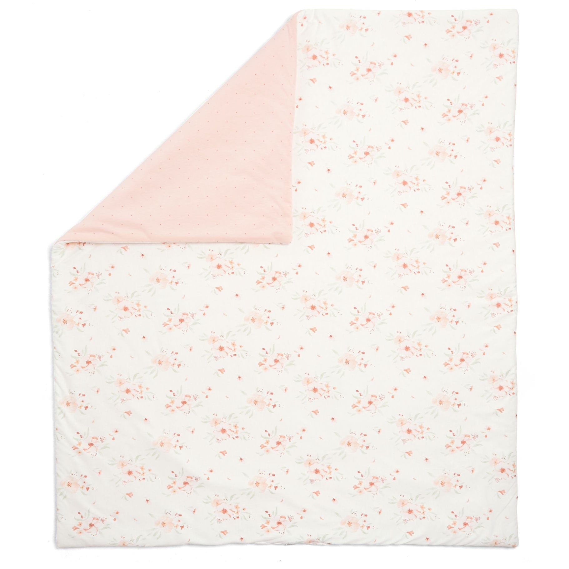 M&P Welcome to the World Cot Bed Quilt in Floral Spot Cot & Cot Bed Quilts 7041X1600 5057232013303
