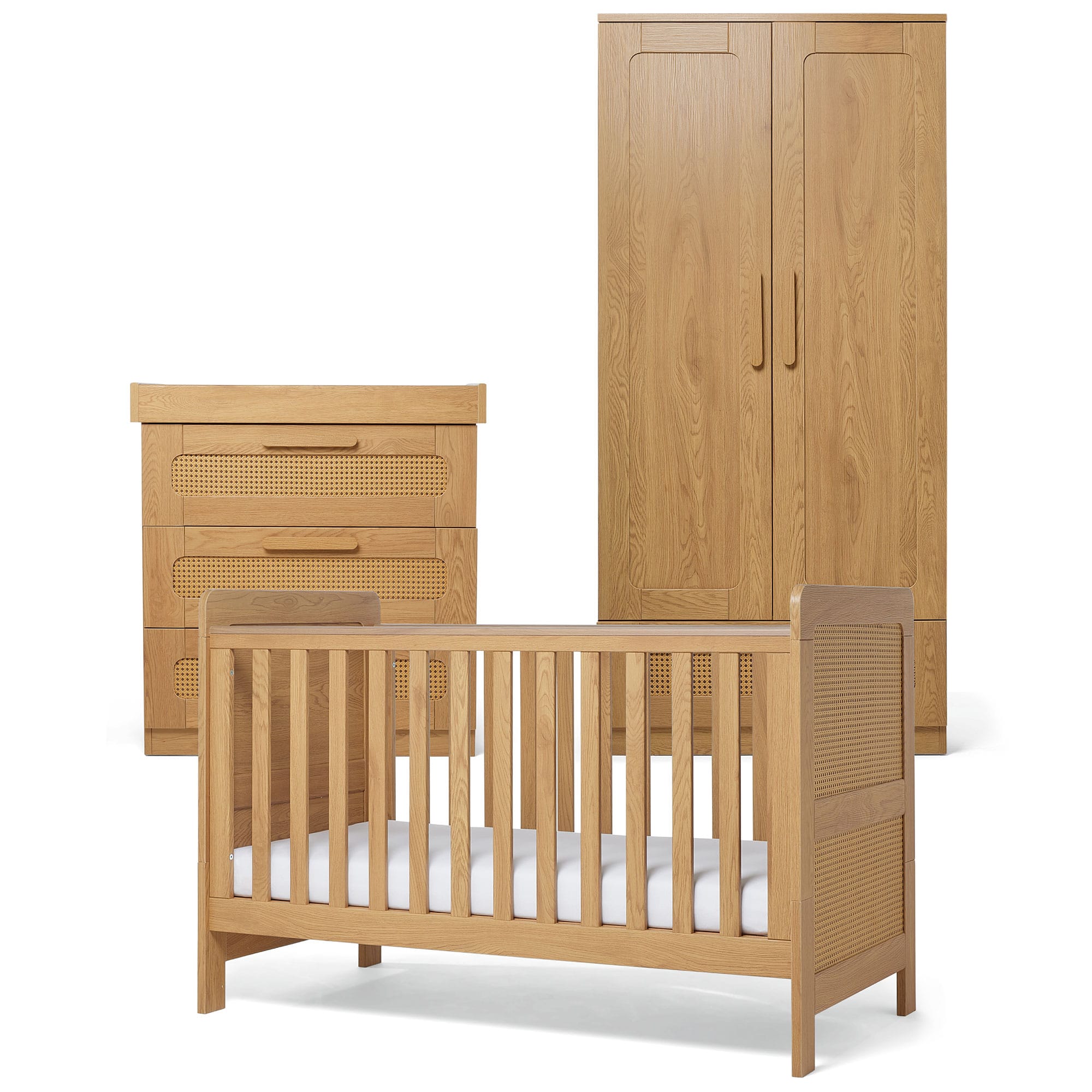 Mamas & Papas Esna 3 Piece Range in Rattan/Oak Nursery Room Sets RAES1RA00 5063229160011