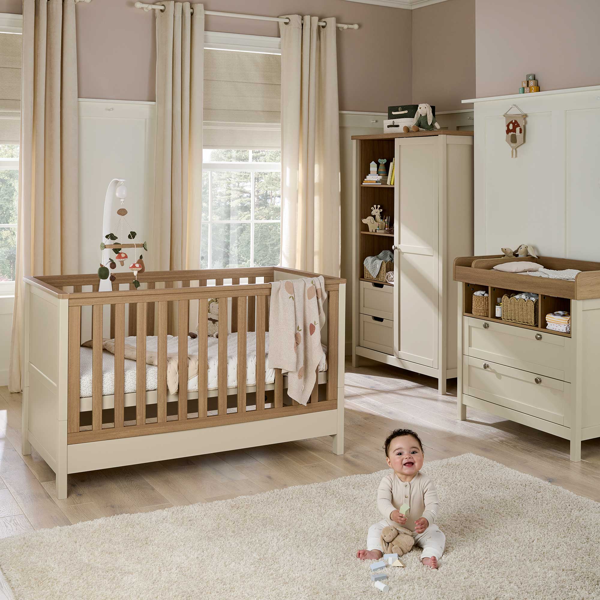 Mamas & Papas Harwell 3 Piece Cotbed Range Cashmere Nursery Room Sets