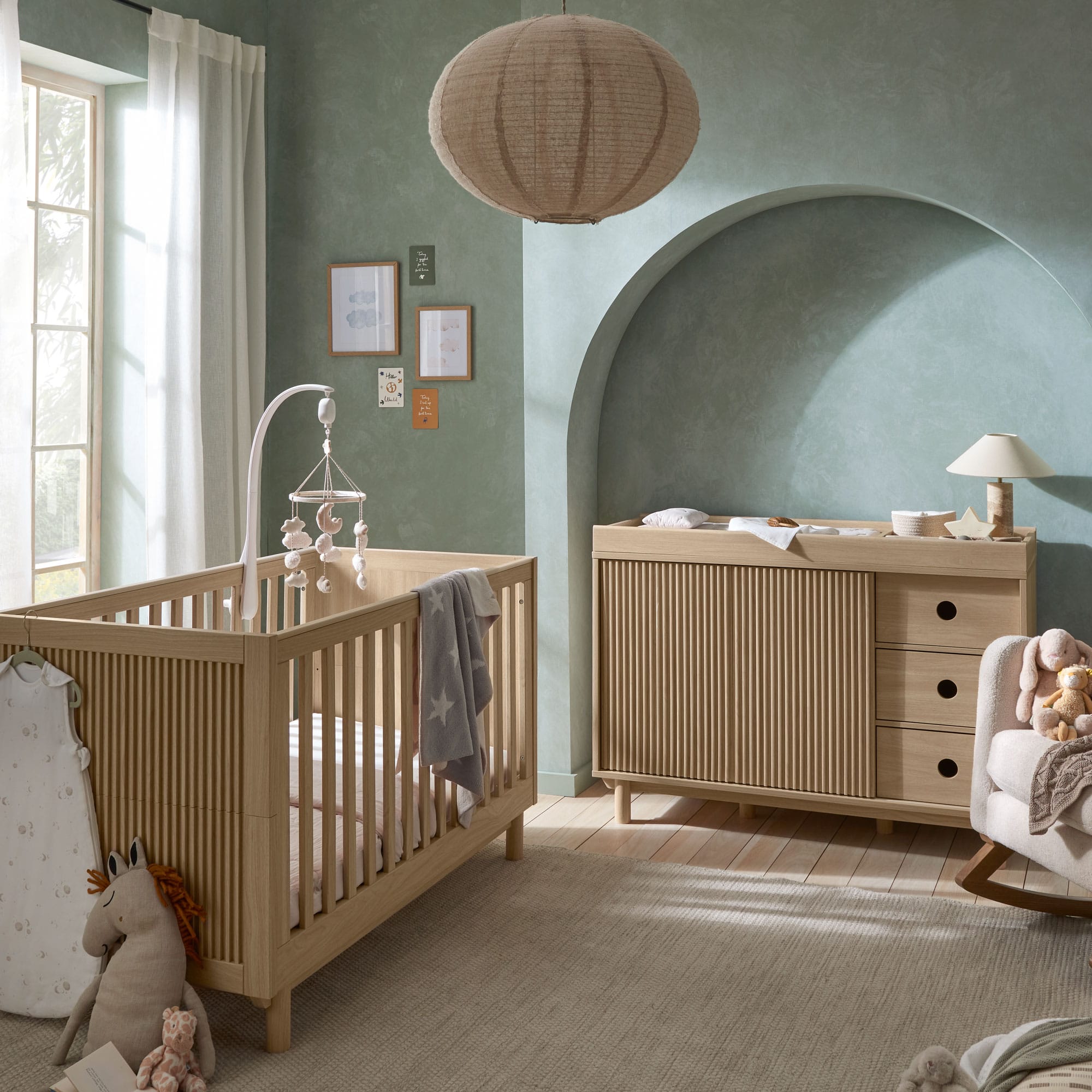 Mamas & Papas Oska 2 Piece Wide Roomset in Natural Oak Nursery Room Sets