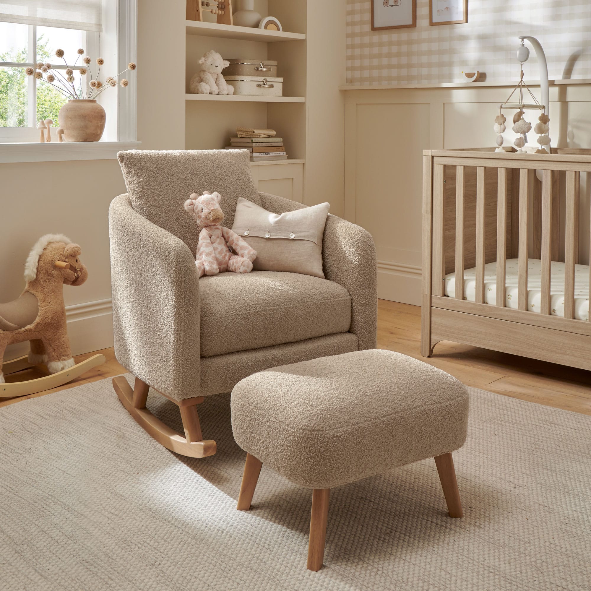 Mamas & Papas Alma Nursing Chair in Fawn Boucle Weave Nursing Chairs SEAM3FB00 5063229229404