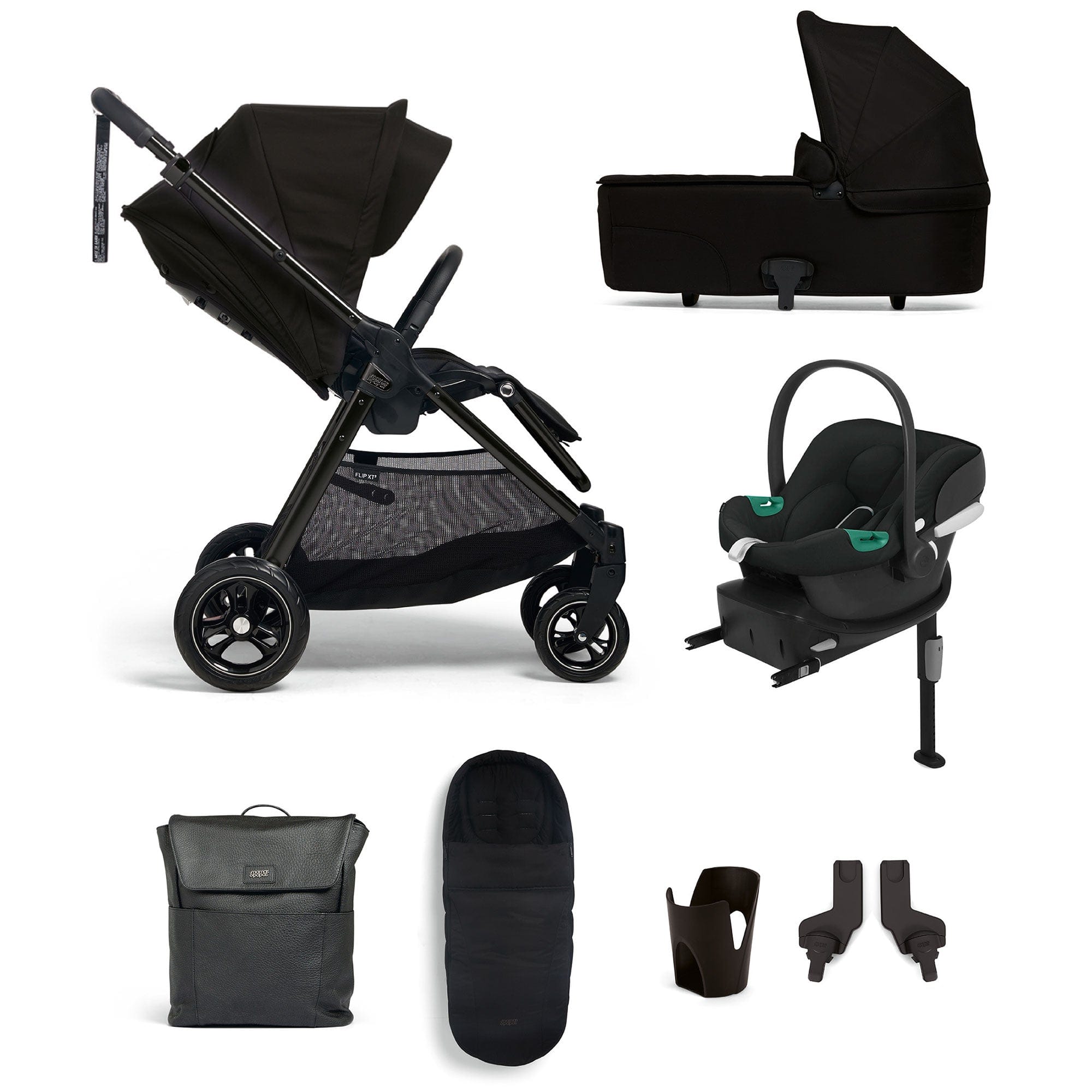 Mamas & Papas Flip XT³ 8 Piece Essentials Bundle with Car Seat in Ink Travel Systems 61941NK00 5063229087356