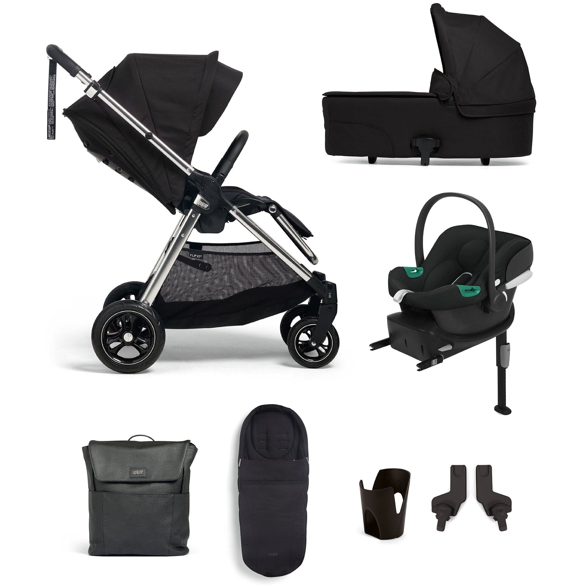 Mamas & Papas Flip XT³ 8 Piece Essentials Bundle with Car Seat in Slated Navy Travel Systems 61941SN00 5063229087479