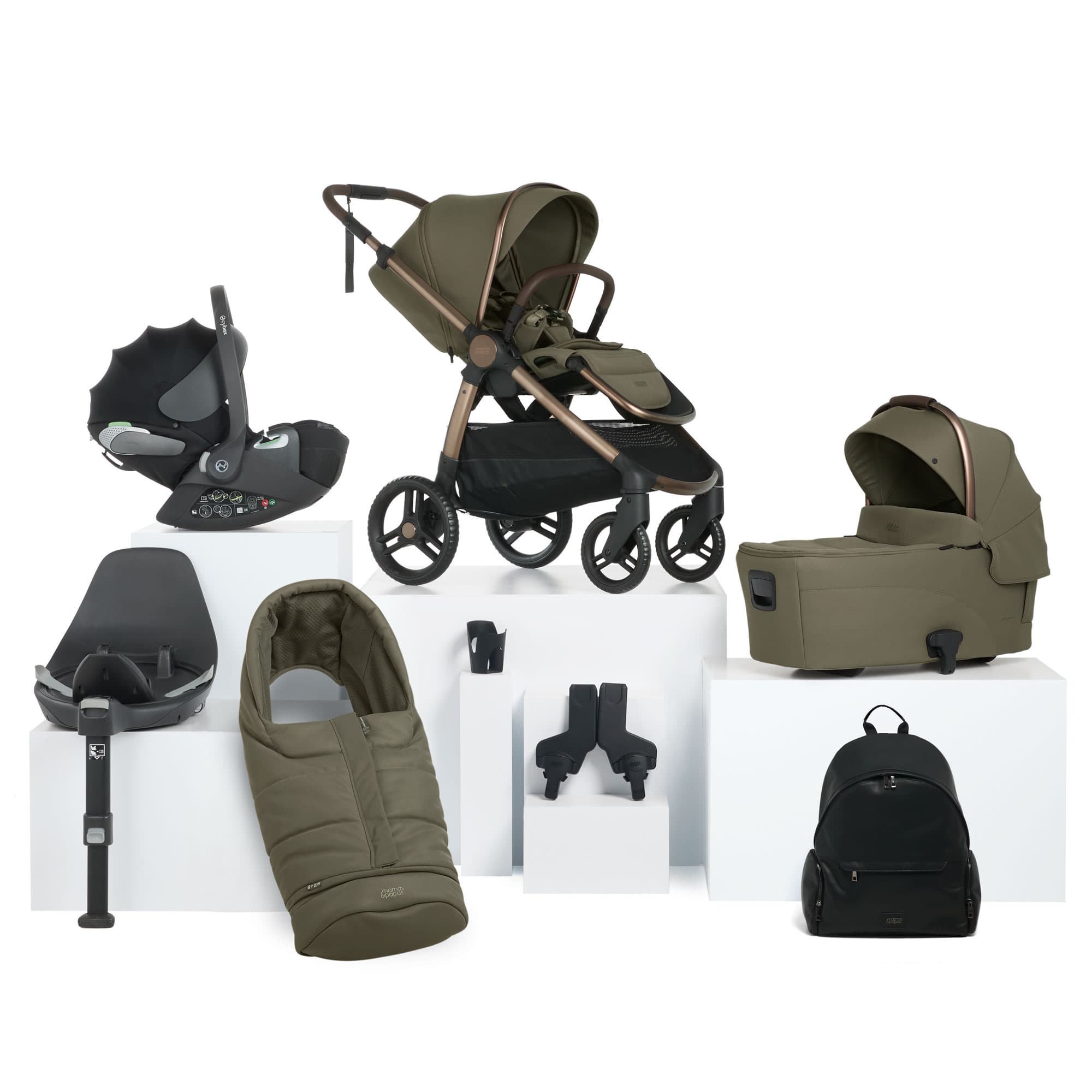 Mamas & Papas Ocarro 2 Complete 8 Piece Cybex Bundle in Evergreen Travel Systems 67092L704 5063229356704