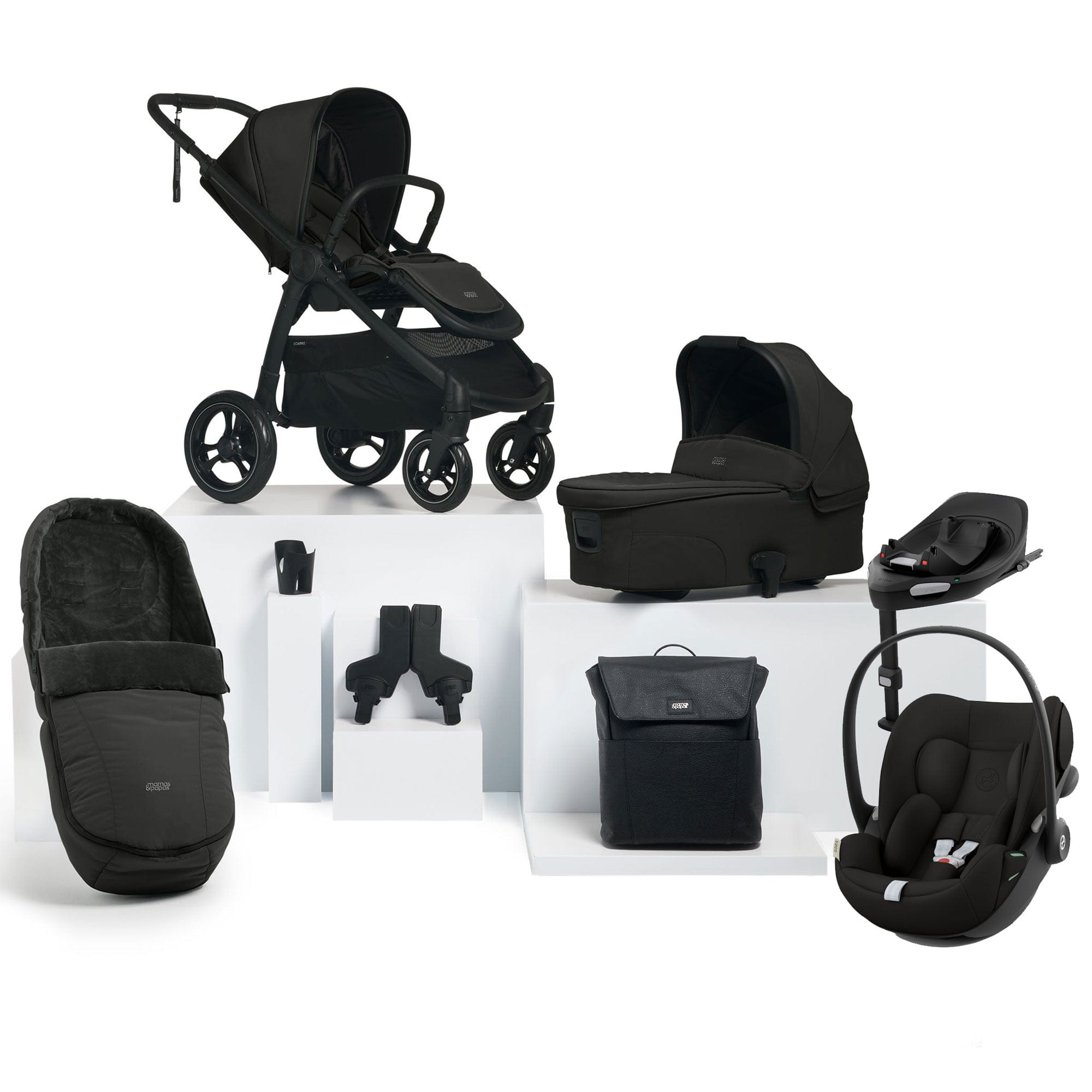 Mamas & Papas Ocarro Complete 8-Piece Cybex Bundle in Jet Travel Systems 19584-JET 5063229086526