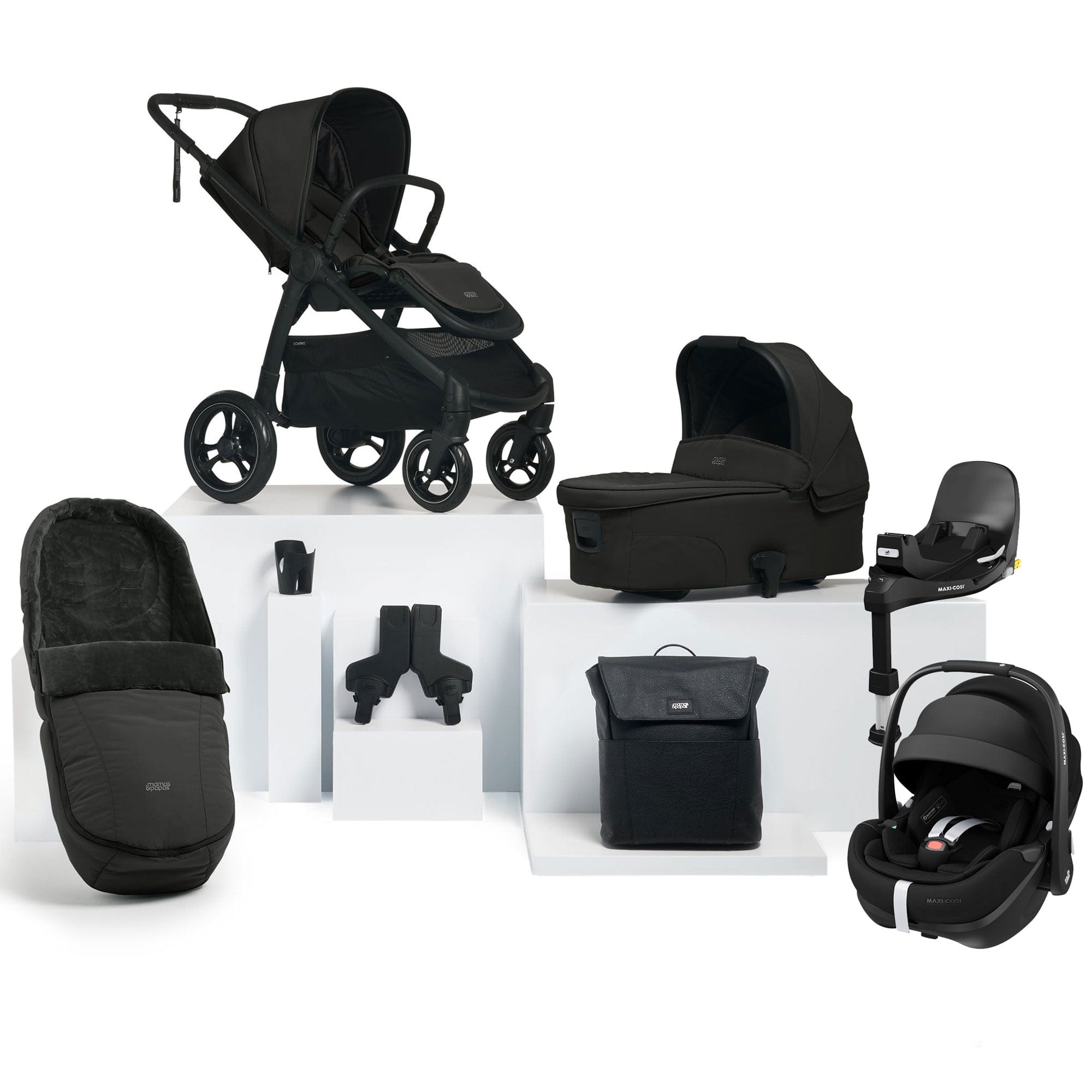 Mamas & Papas Ocarro Complete 8-Piece Maxi Cosi Bundle in Jet Travel Systems 19583-JET 5063229086526