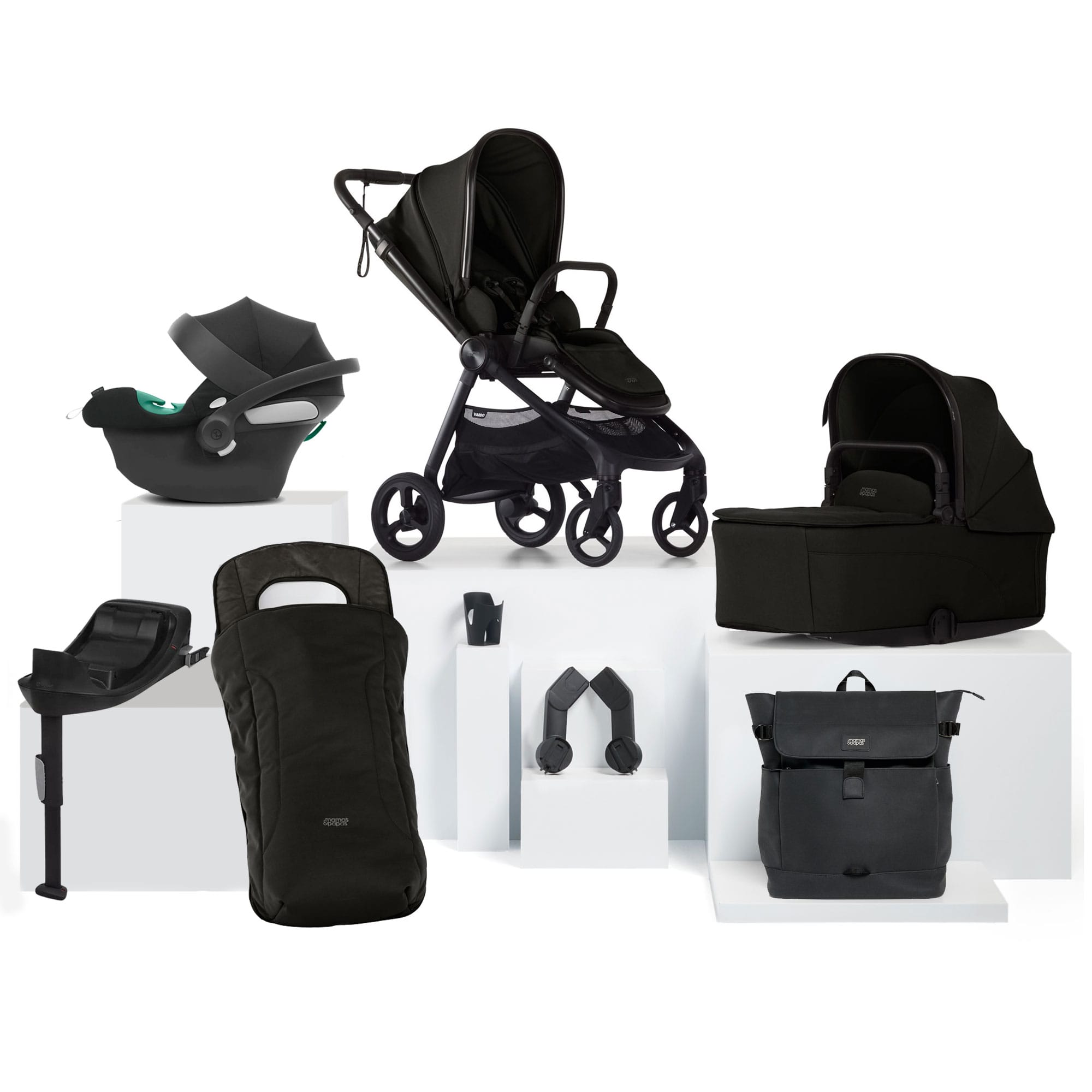Mamas & Papas Vardo Complete Cybex Bundle in Noir Travel Systems 52391NR00 5063229180170
