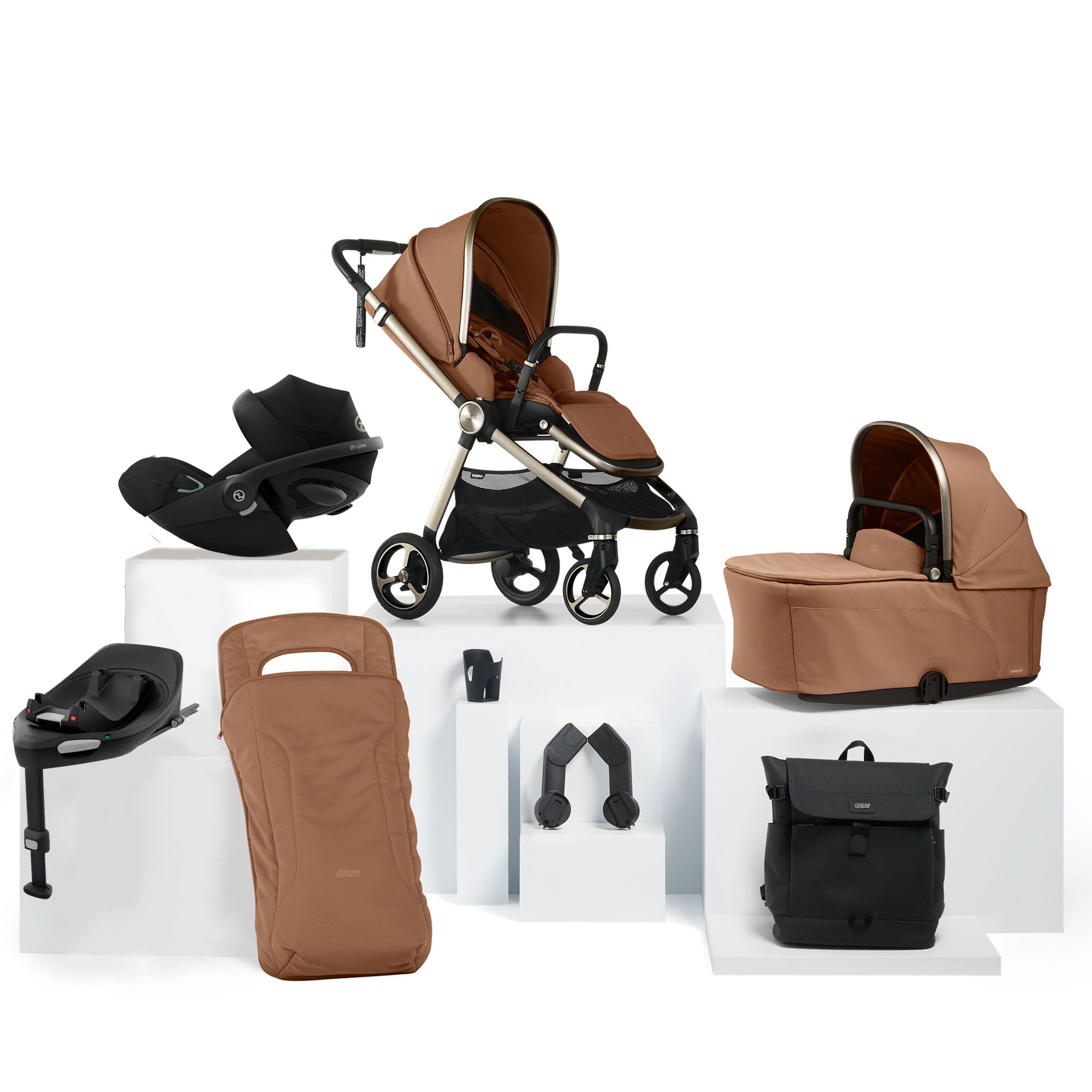 Mamas & Papas Vardo Complete Cybex Bundle in Nutmeg Travel Systems 52421NM01-01 5063229276002