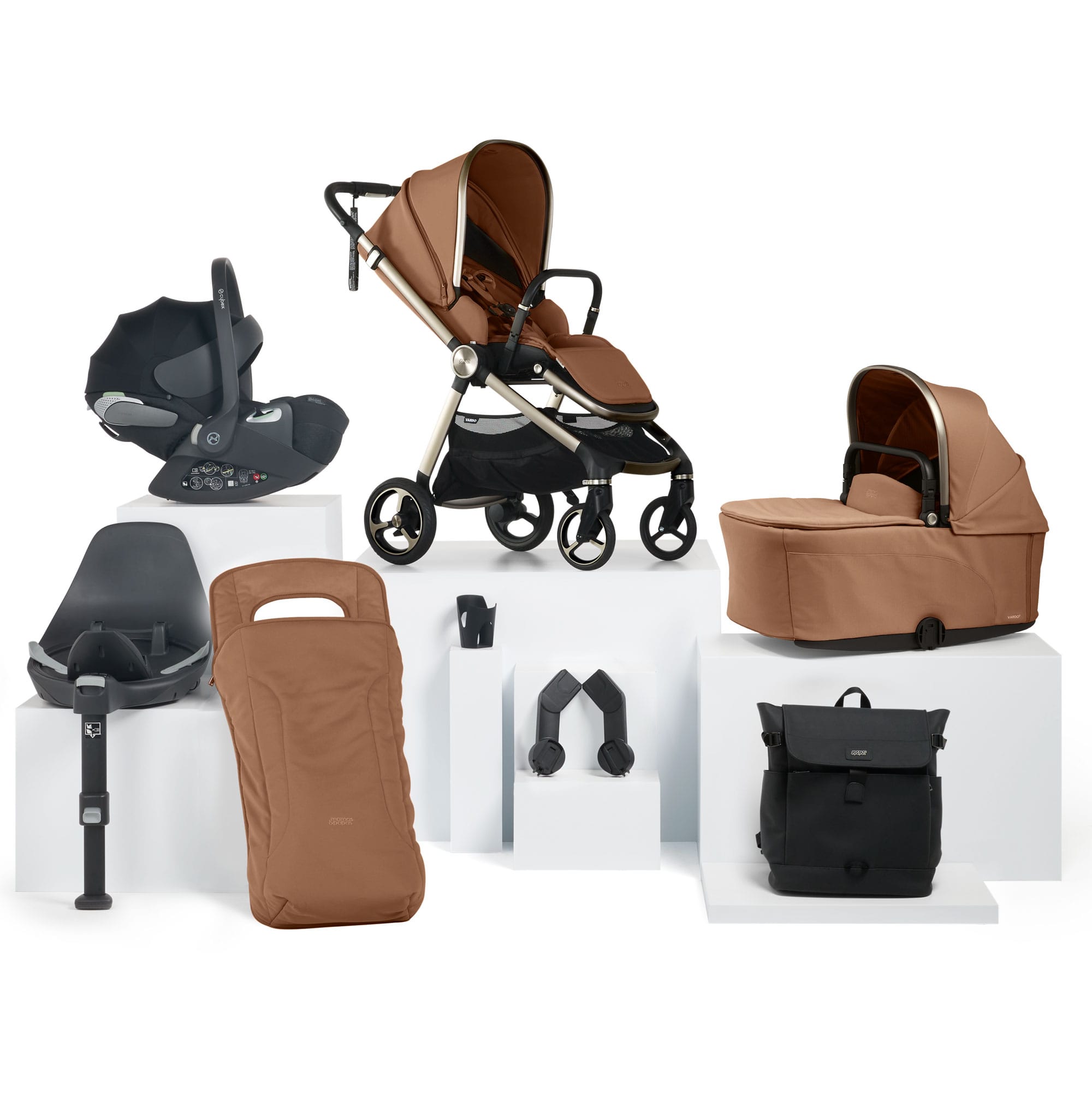 Mamas & Papas Vardo Complete Cybex Bundle in Nutmeg Travel Systems 52421NM01 5063229276002