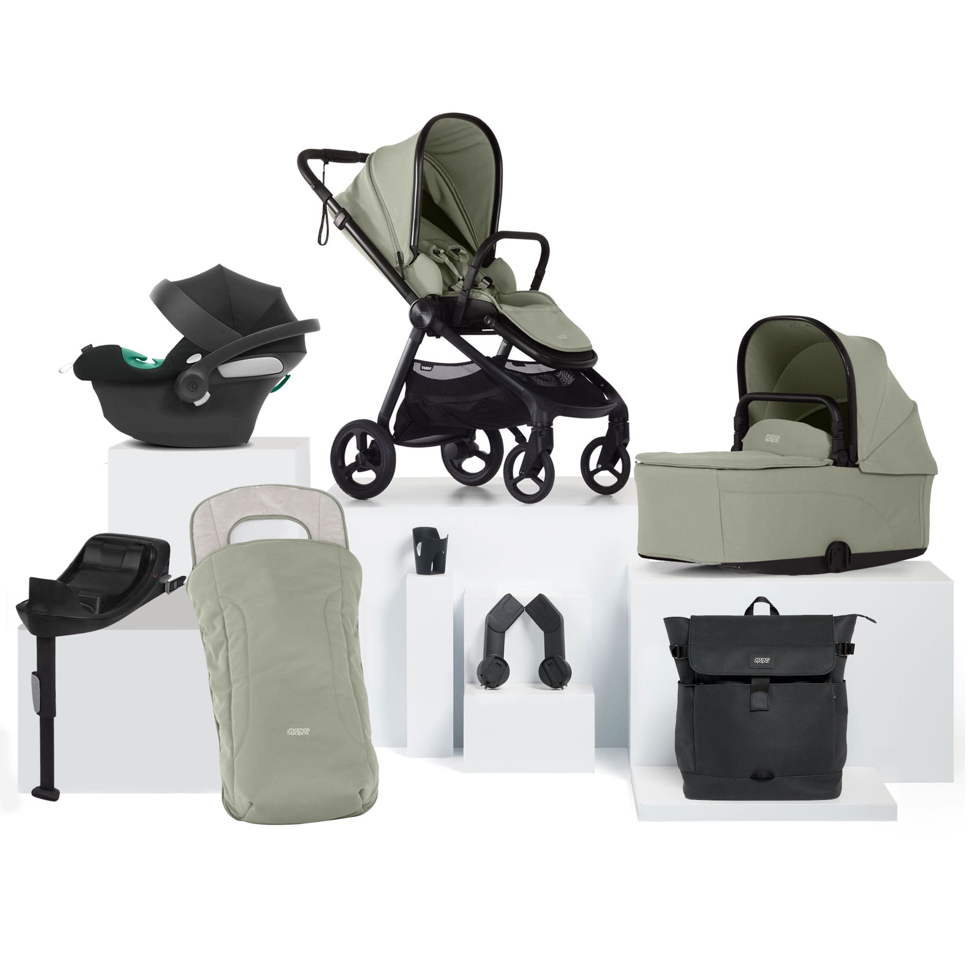 Mamas & Papas Vardo Complete Cybex Bundle in Sage Travel Systems