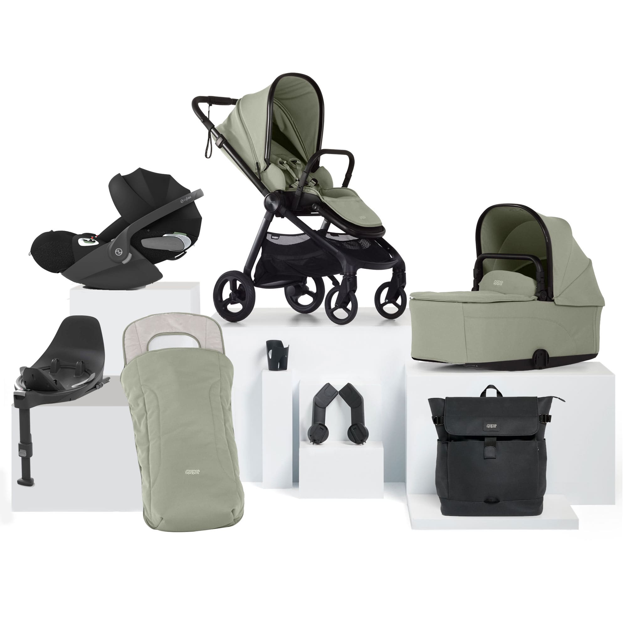 Mamas & Papas Vardo Complete Cybex Bundle in Sage Travel Systems