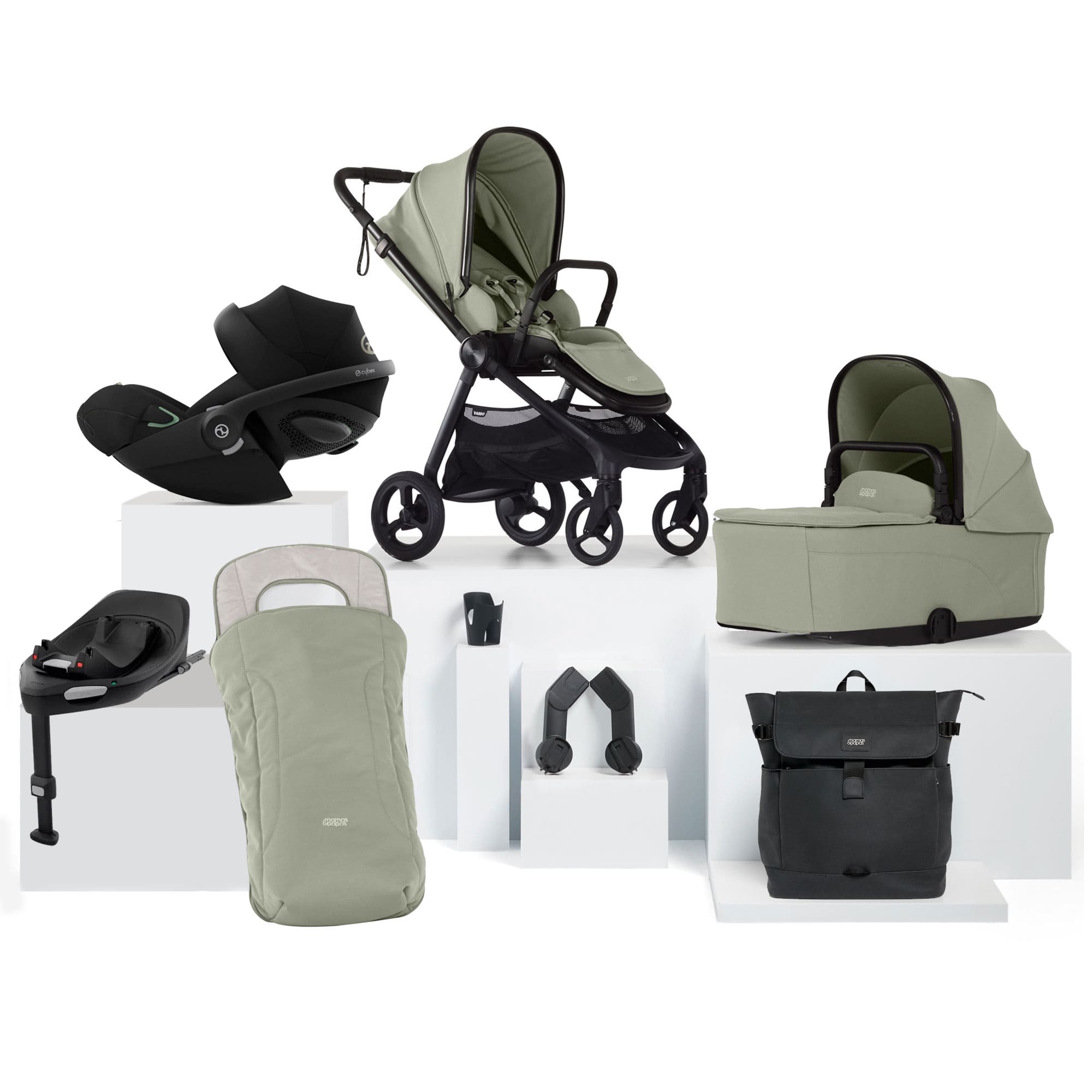 Mamas & Papas Vardo Complete Cybex Bundle in Sage Travel Systems