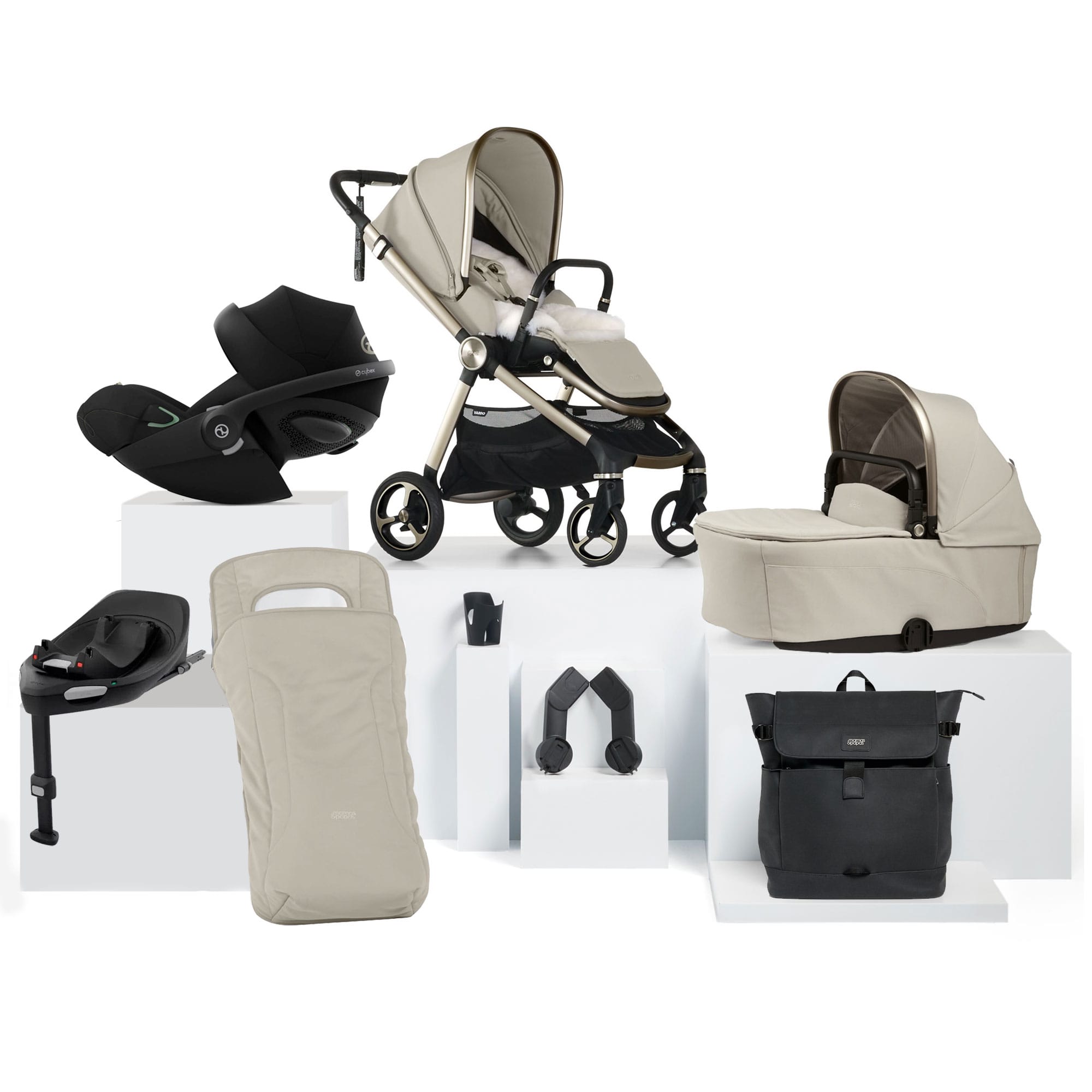 Mamas & Papas Vardo Complete Cybex Bundle in Shell Travel Systems 17415-VAR-CYB-G 5063229180309