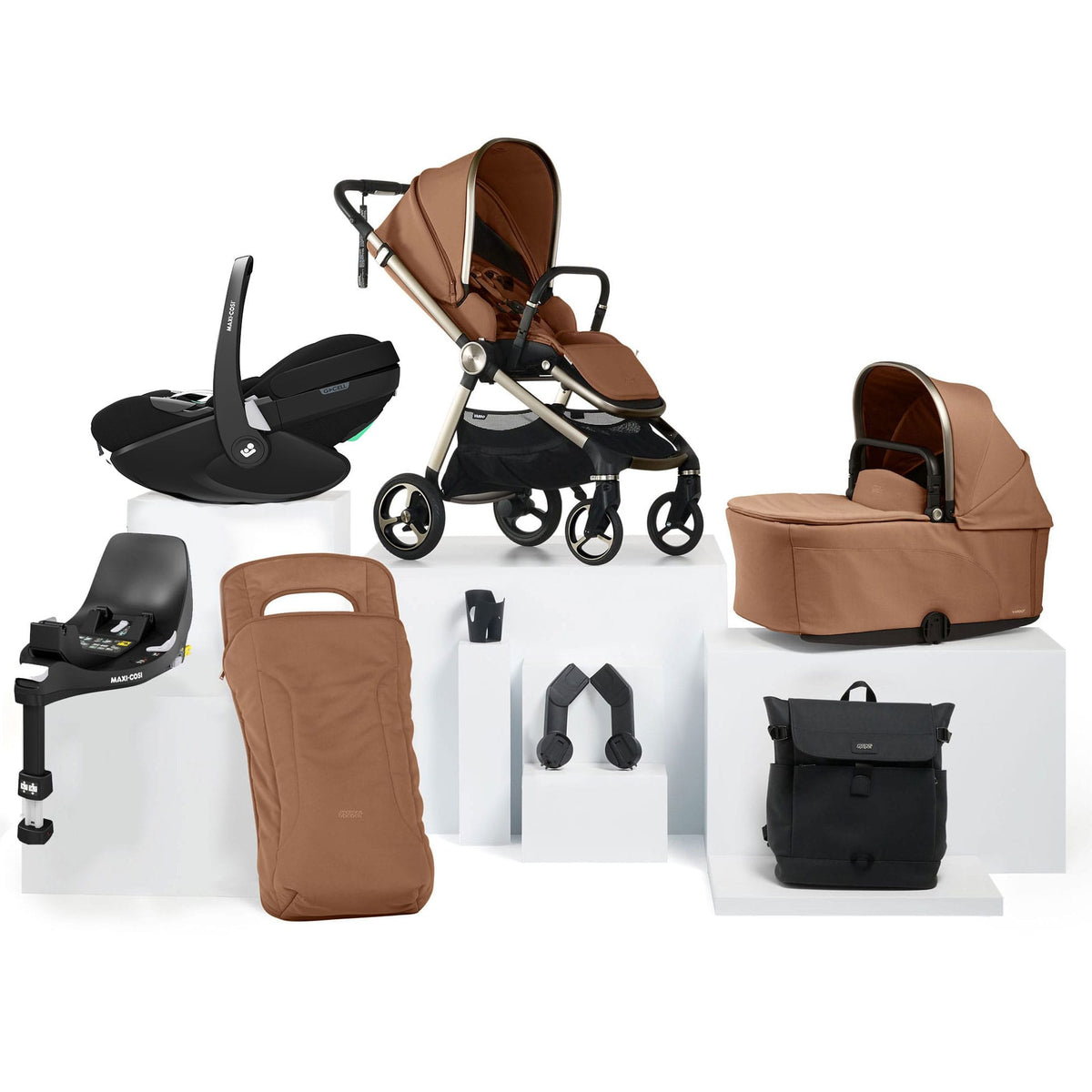 Mamas & Papas Vardo S Complete Maxi-Cosi Bundle in Nutmeg Travel Systems 52421NM01-04 5063229275999