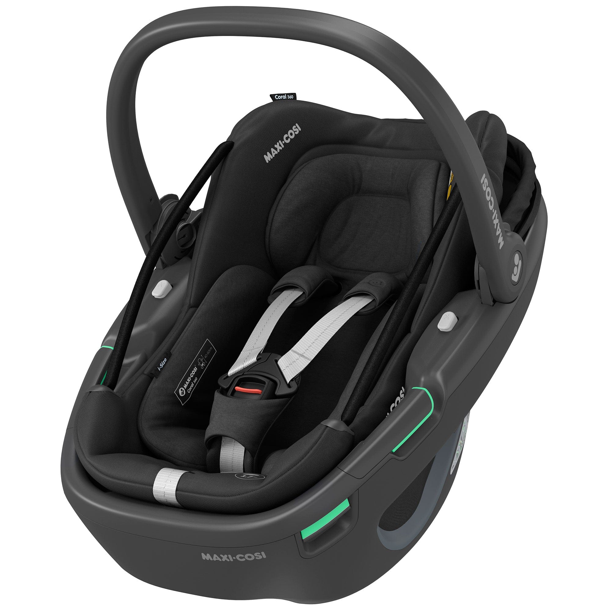 Maxi Cosi Coral 360 & Family Fix 360 Base Bundle Essential Black Baby Car Seats 10715-ESS-BLK 8712930178187