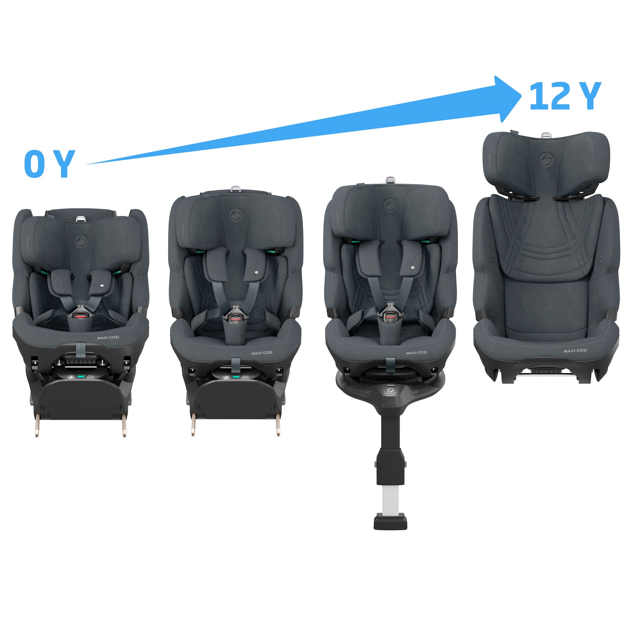 Maxi-Cosi Slide Pro Family Bundle in Graphite Baby Car Seats KF10000148 8712930187769