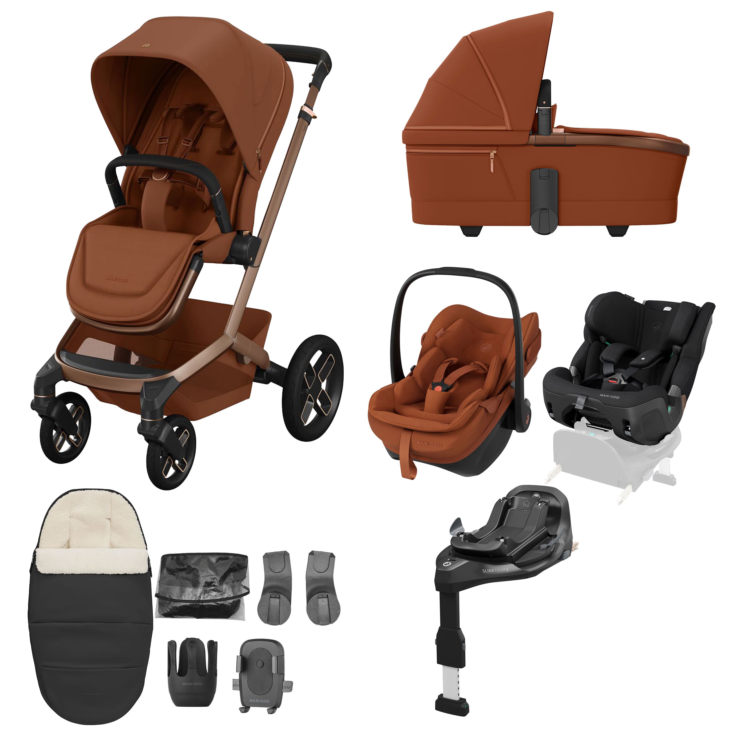 Maxi-Cosi Fame 10 Piece Premium Family XL Bundle in Copper Terra Travel Systems KF10000240 8720291004304