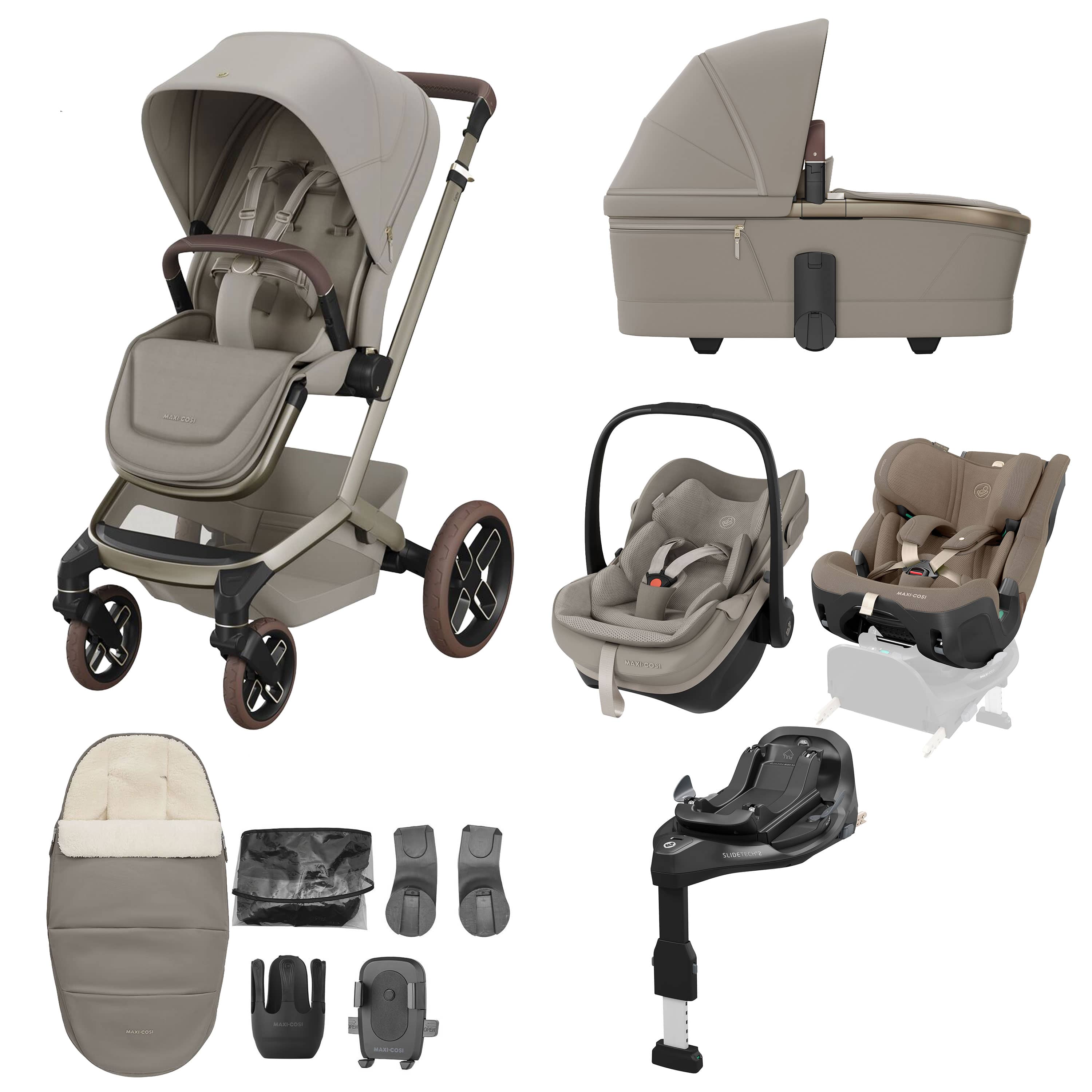 Maxi-Cosi Fame 10 Piece Premium Family XL Bundle in Sapphire Sand Travel Systems KF10000239 8720291004298