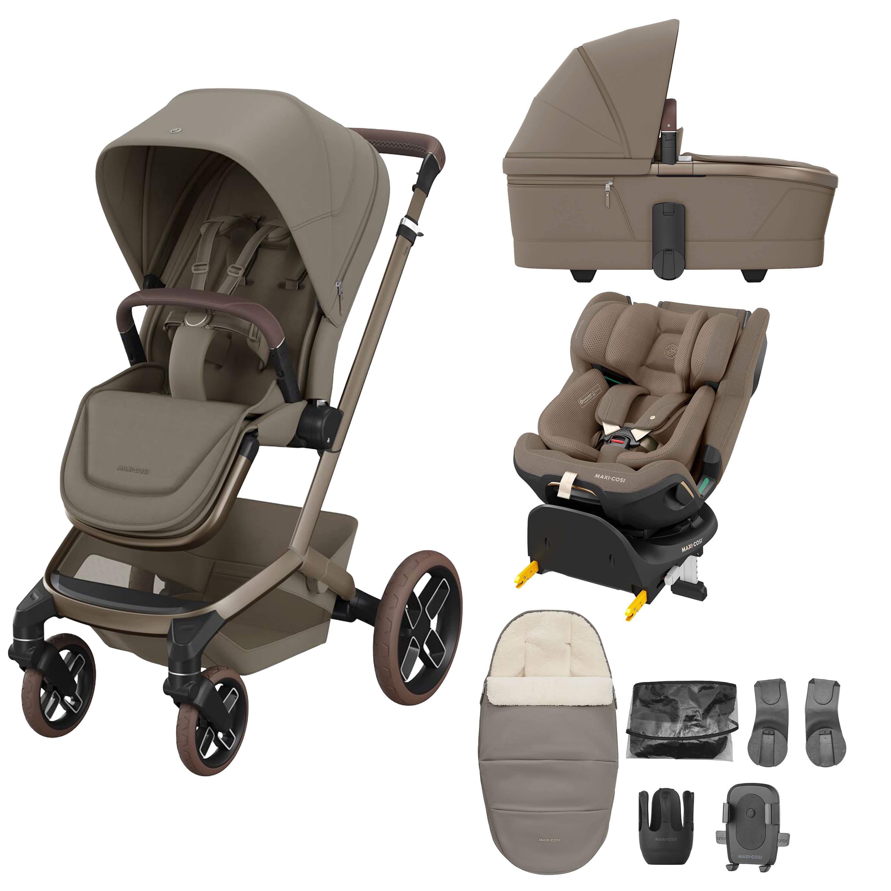 Maxi-Cosi Fame 8 Piece Emerald 360 Pro Bundle in Oak Truffle Travel Systems KF10000234 8720291004212