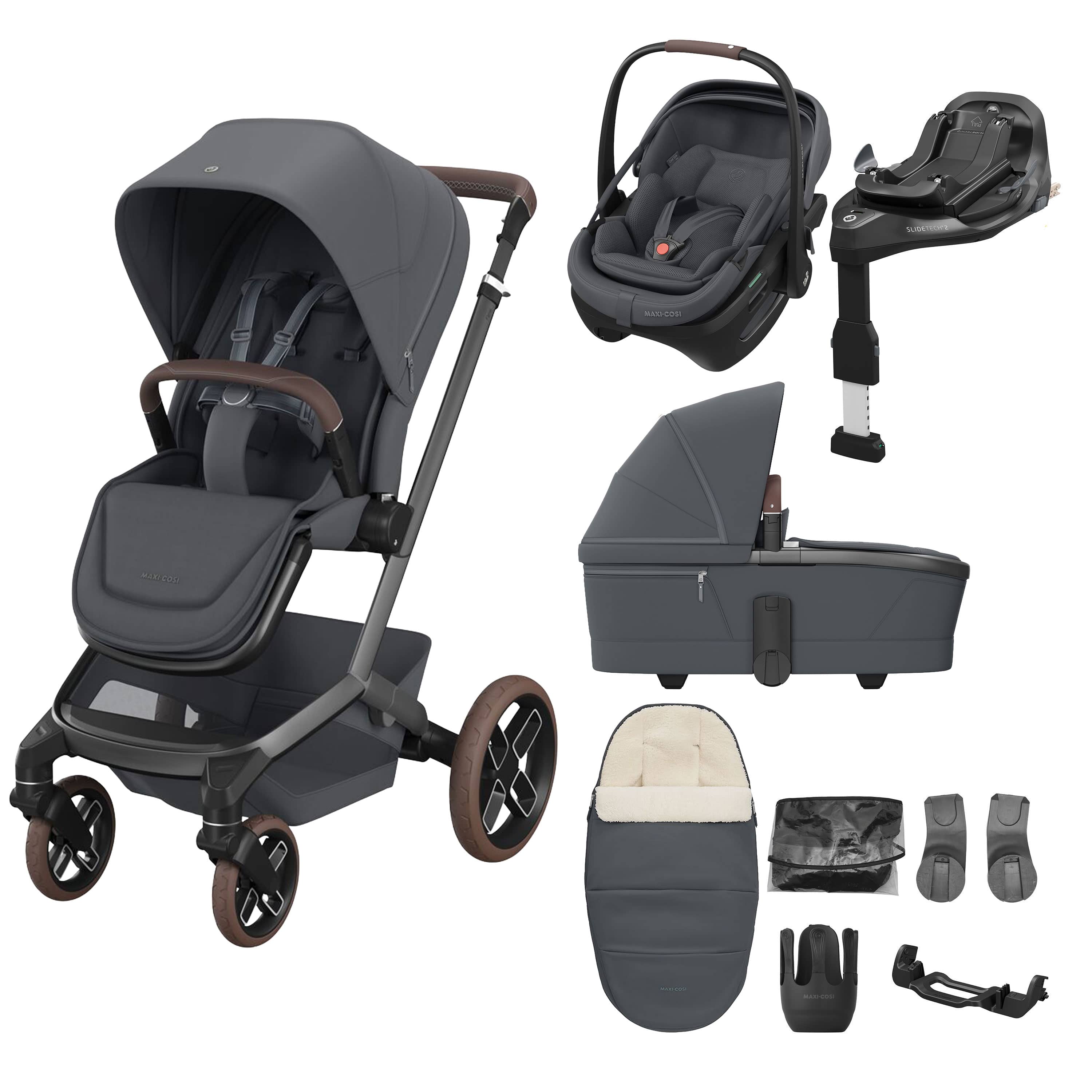 Maxi-Cosi Fame 8 Piece Ultimate Bundle in Moon Graphite Travel Systems KF10000242 8720291004328