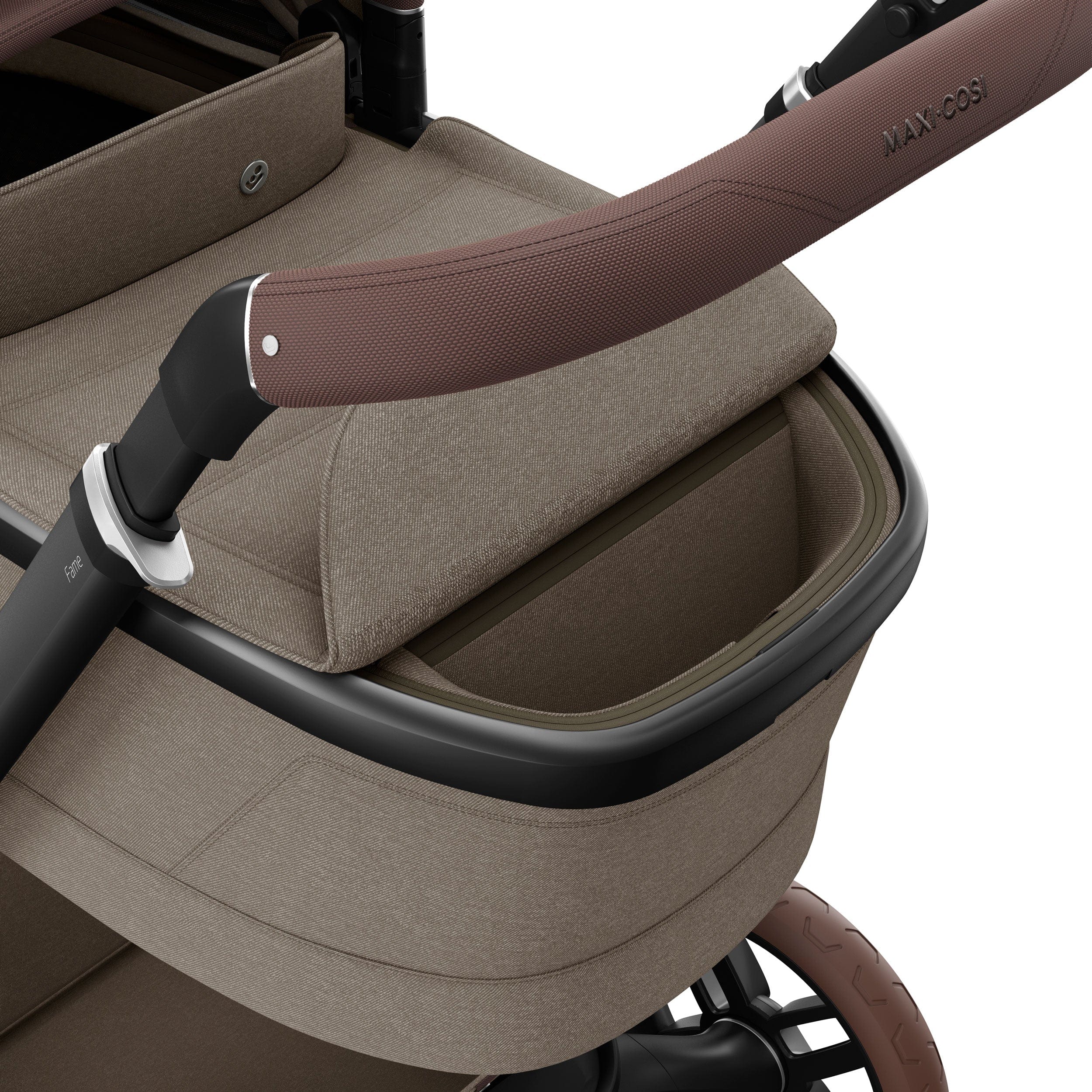 Maxi-Cosi FAME 9 Piece Complete Bundle in Twillic Truffle (Brown Wheels) Travel Systems